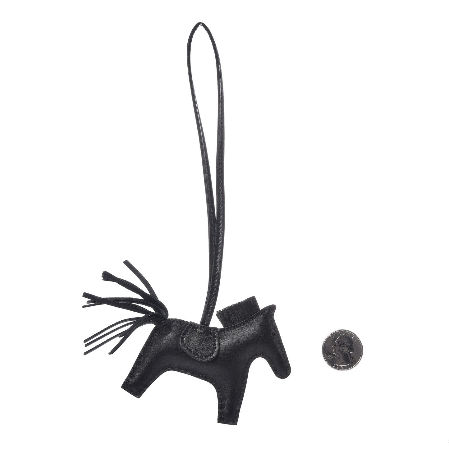 Milo Lambskin Grigri Rodeo Horse Bag Charm PM So Black