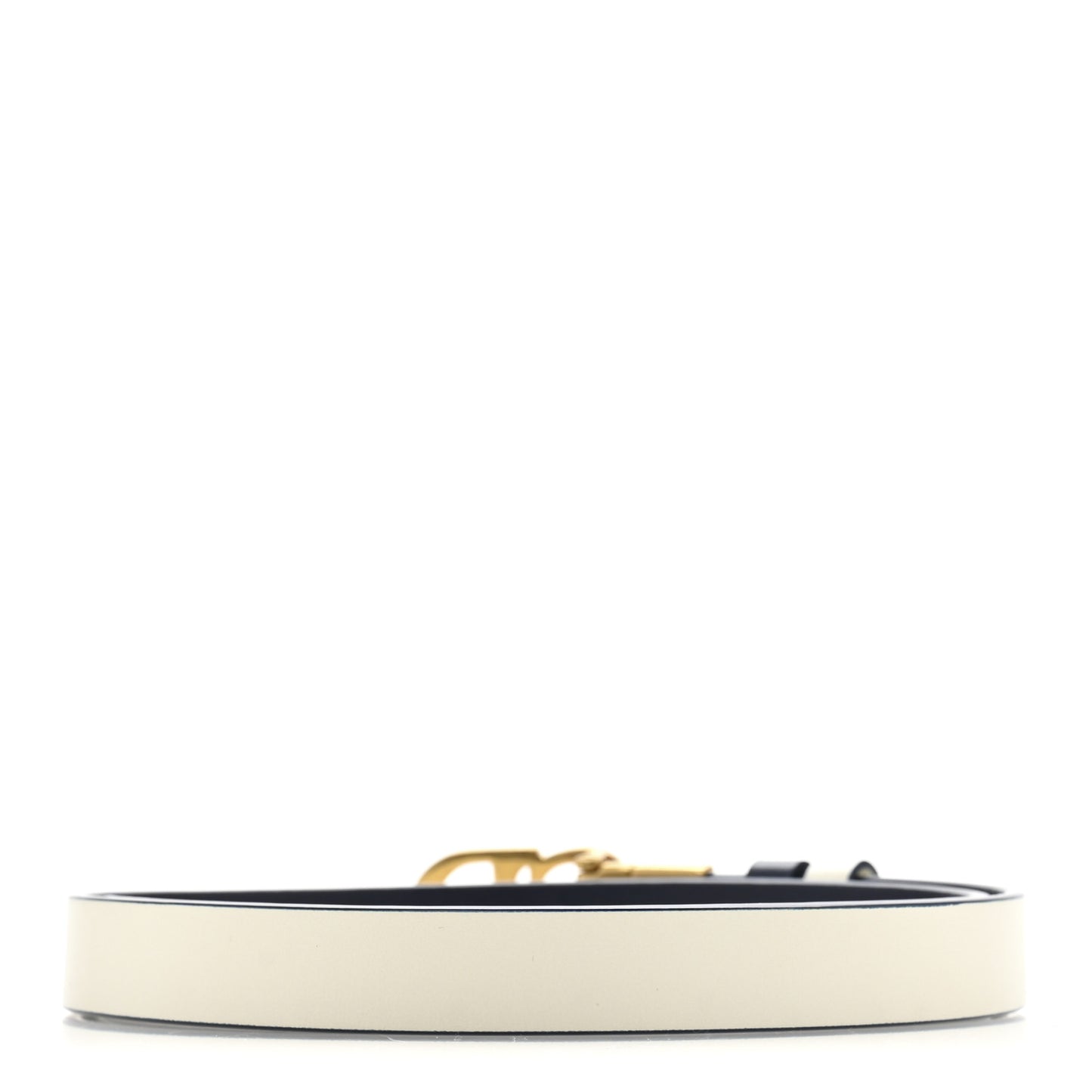 Calfskin Saddle Belt White Navy