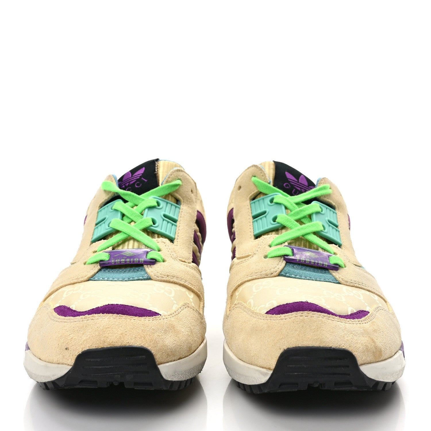 Gucci X ADIDAS Suede Madeira Nylon Jacquard GG Monogram Womens ZX8000 Sneakers 5.5 Butter Dusty Azure Shine Purple 2 of 9