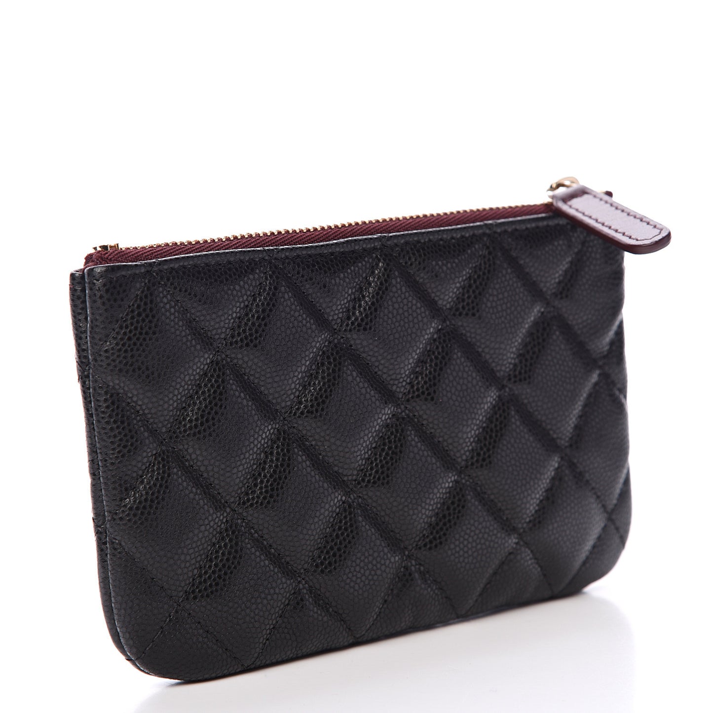 Caviar Quilted Small Cosmetic Case Black