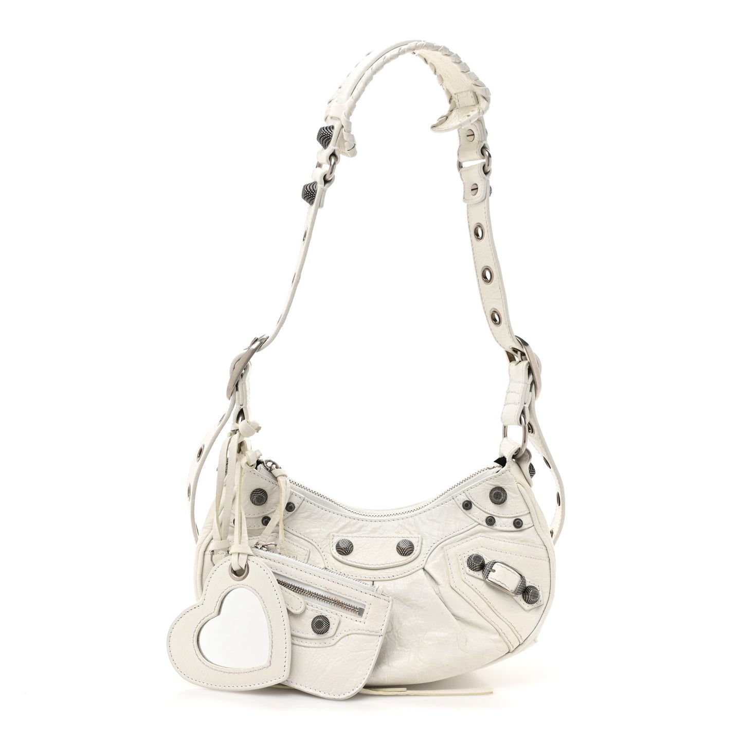 Agneau Arena Le Cagole Shoulder Bag XS Optic White