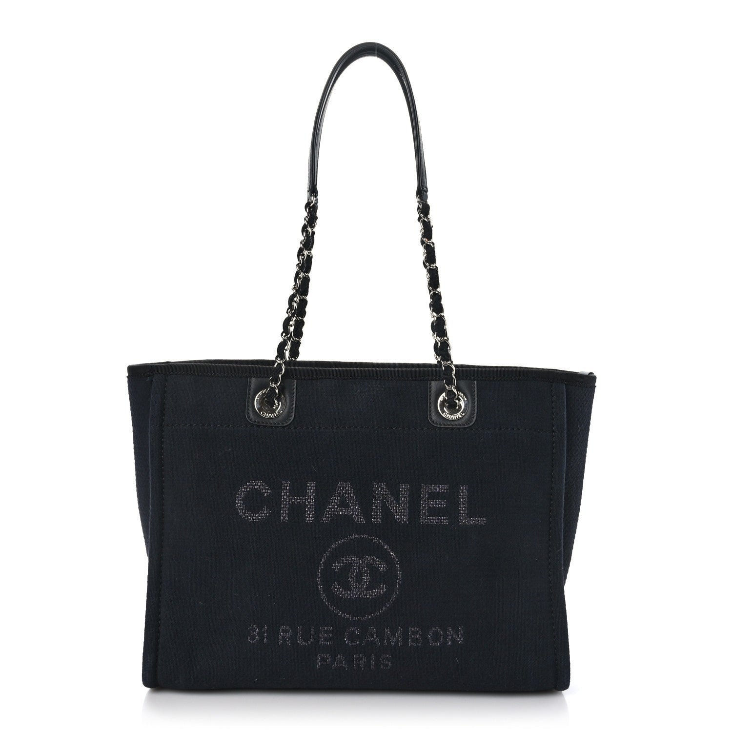 Chanel Mixed Fibers Small Deauville Tote Black 3 of 10
