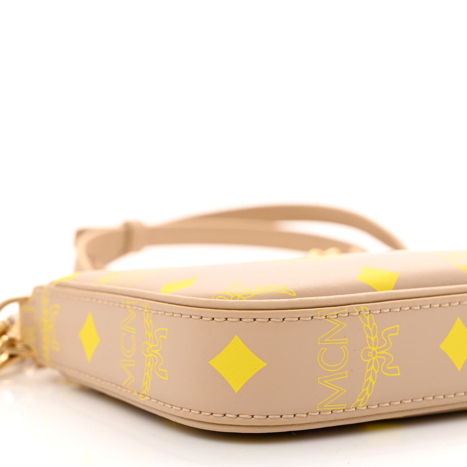 MCM Calfskin Color Splash Mini Pouch on Chain Croissant 8 of 9