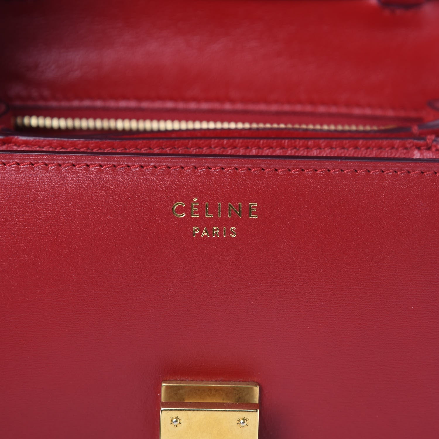 Celine Box Calfskin Small Classic Box Flap Bag Red 6 of 15