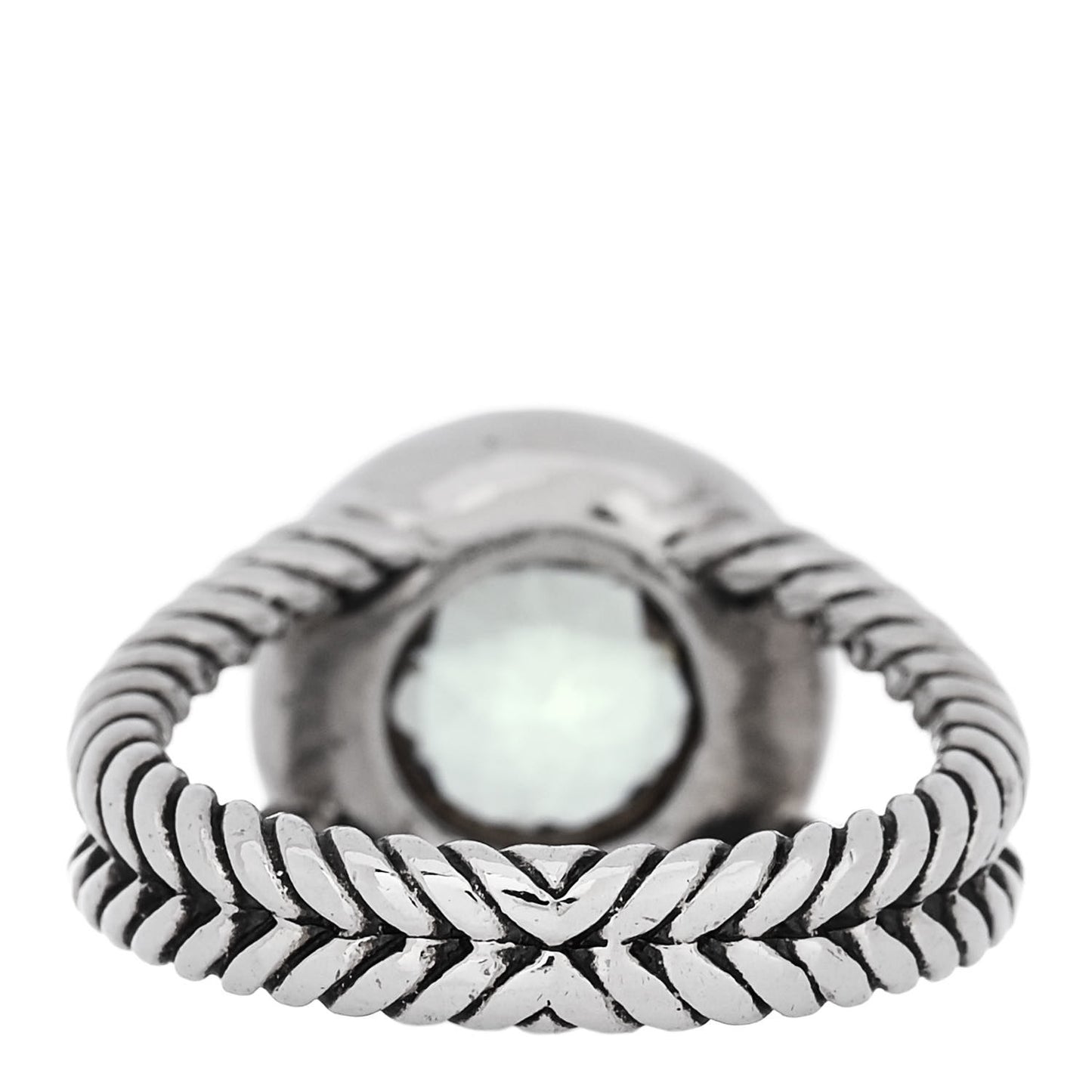 Sterling Silver Diamond Prasiolite 8mm Petite Cerise Ring