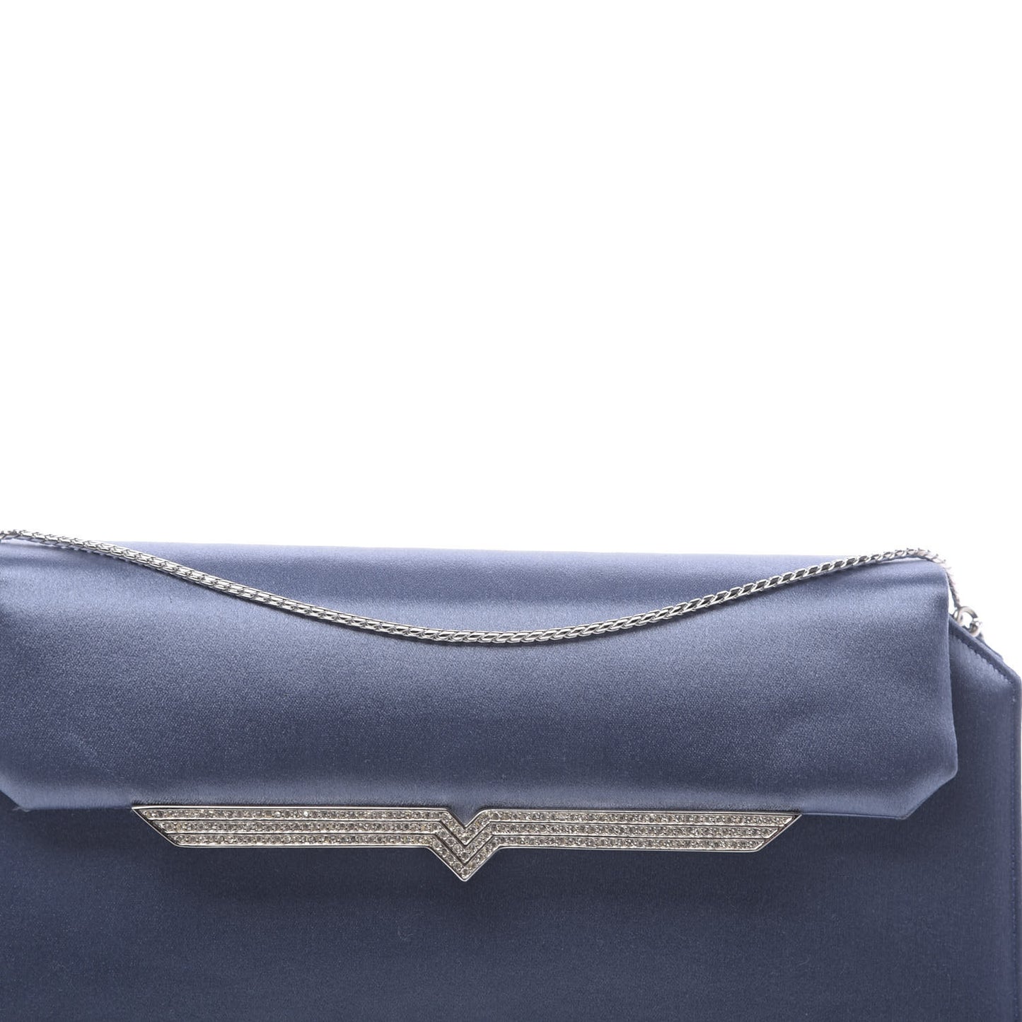 Crystal Satin Clutch Blue