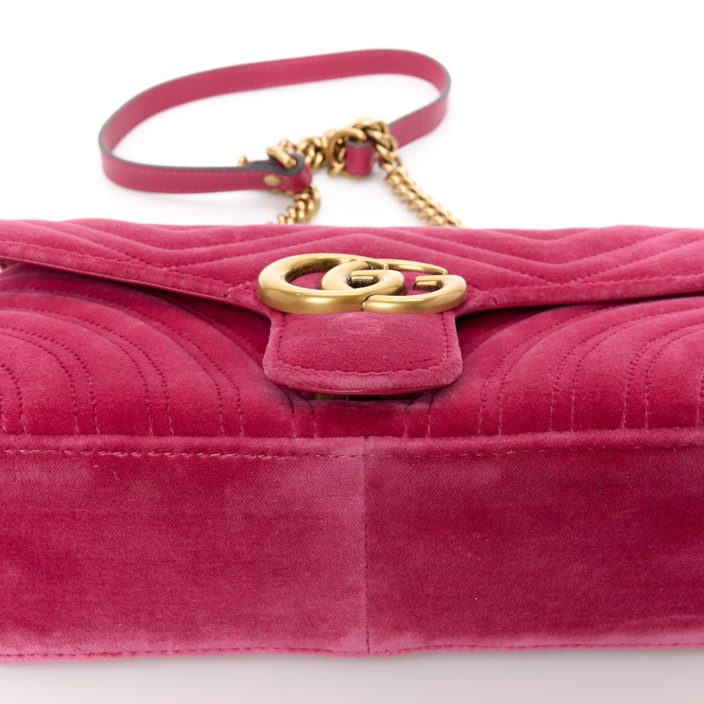 Velvet Matelasse Small GG Marmont Shoulder Bag Light Raspberry Rose