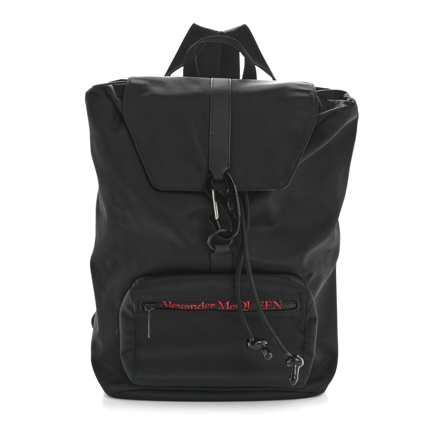 Nylon Backpack Black Red