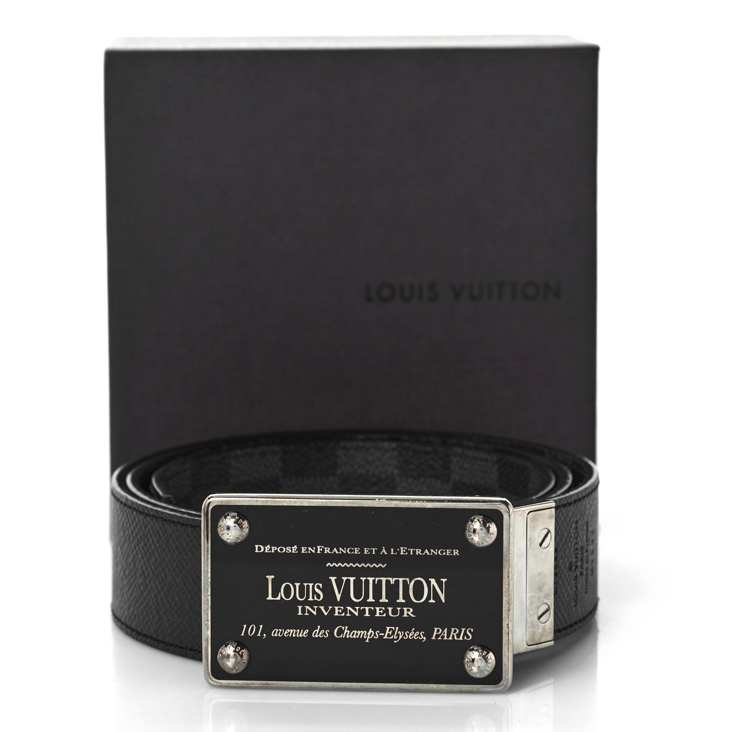 Damier Graphite 35mm LV Inventeur Reversible Belt 85 34