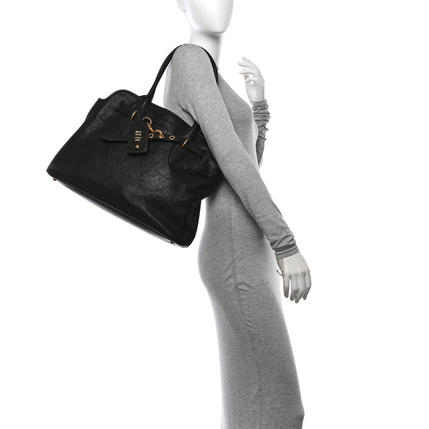 Miu Miu Nappa Medium Aventure Bag Black 2 of 14