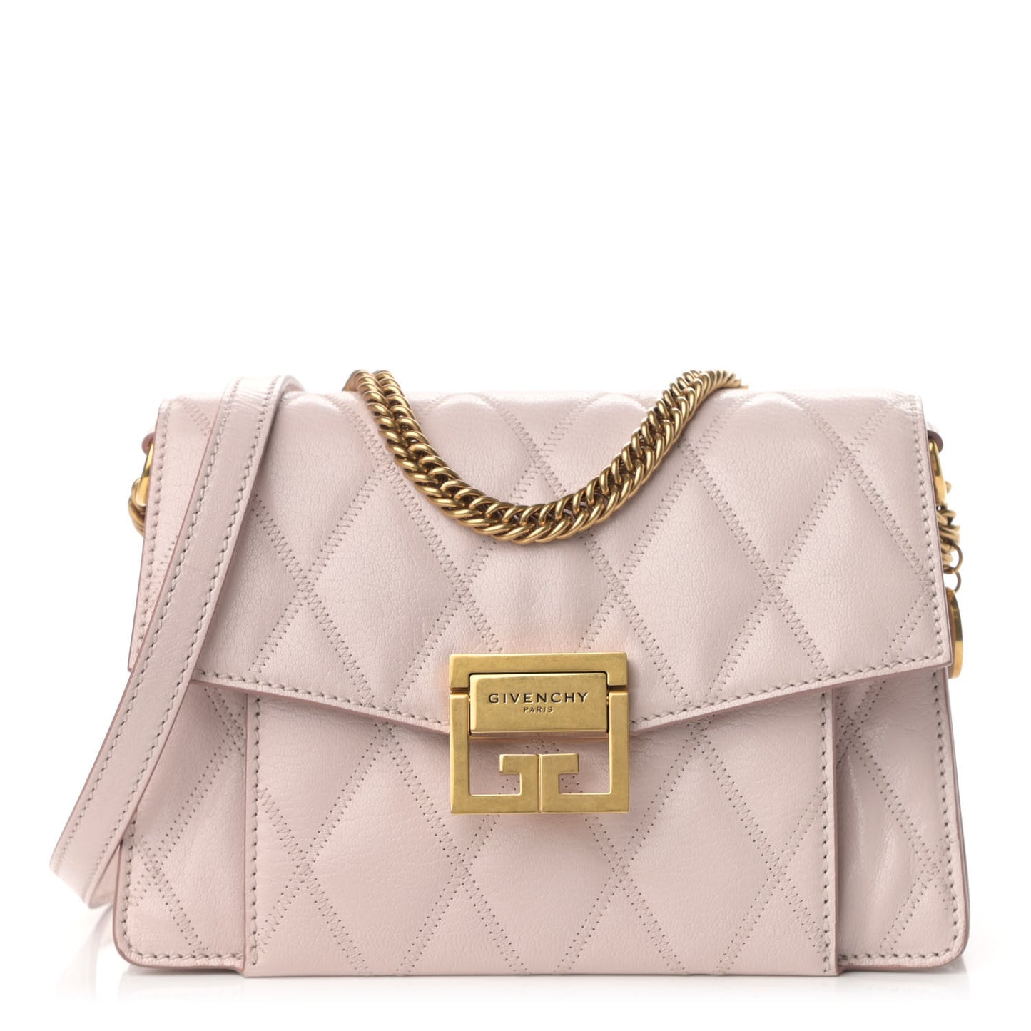 Goatskin Quilted Small GV3 Shoulder Bag Pale Pink