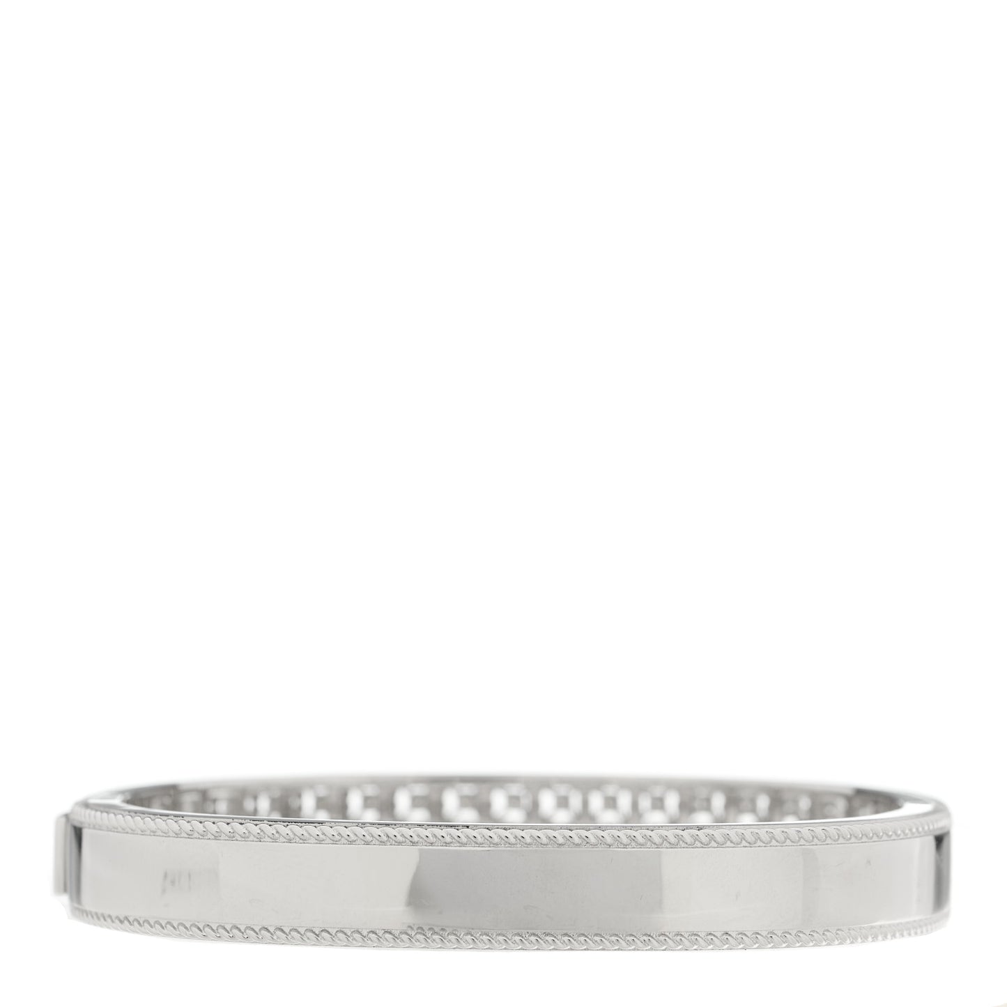 18K White Gold Diamond Byzantine Barocco Bangle Bracelet