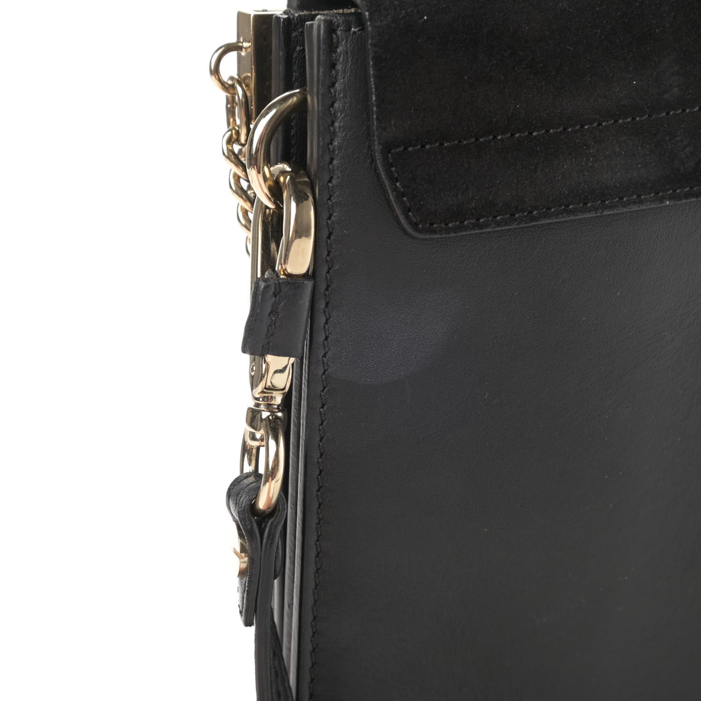Suede Calfskin Medium Faye Shoulder Bag Black