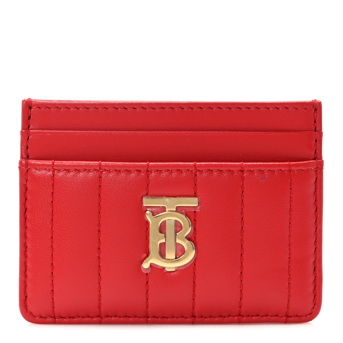 Lambskin Quilted Small Lola Card Holder Red