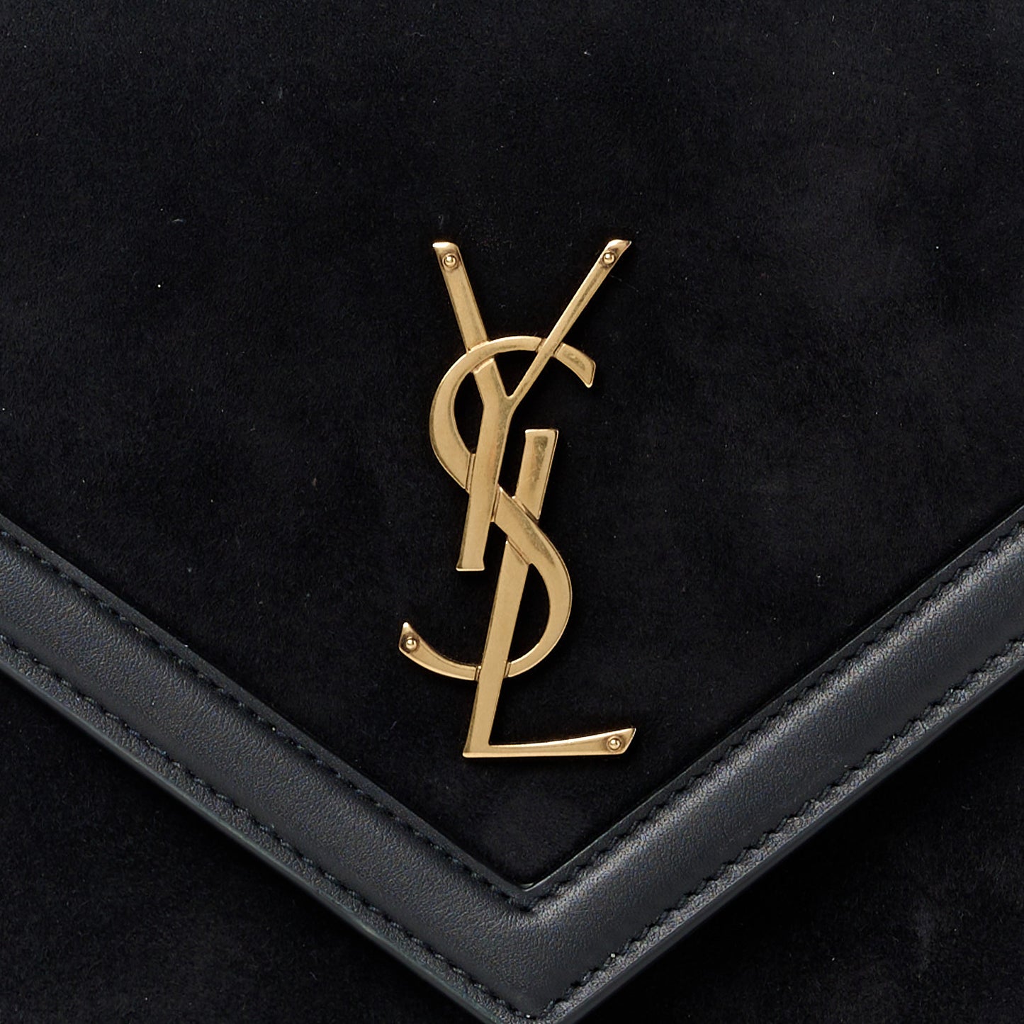 Suede Calfskin Monogram Le Sept Chain Bag Black