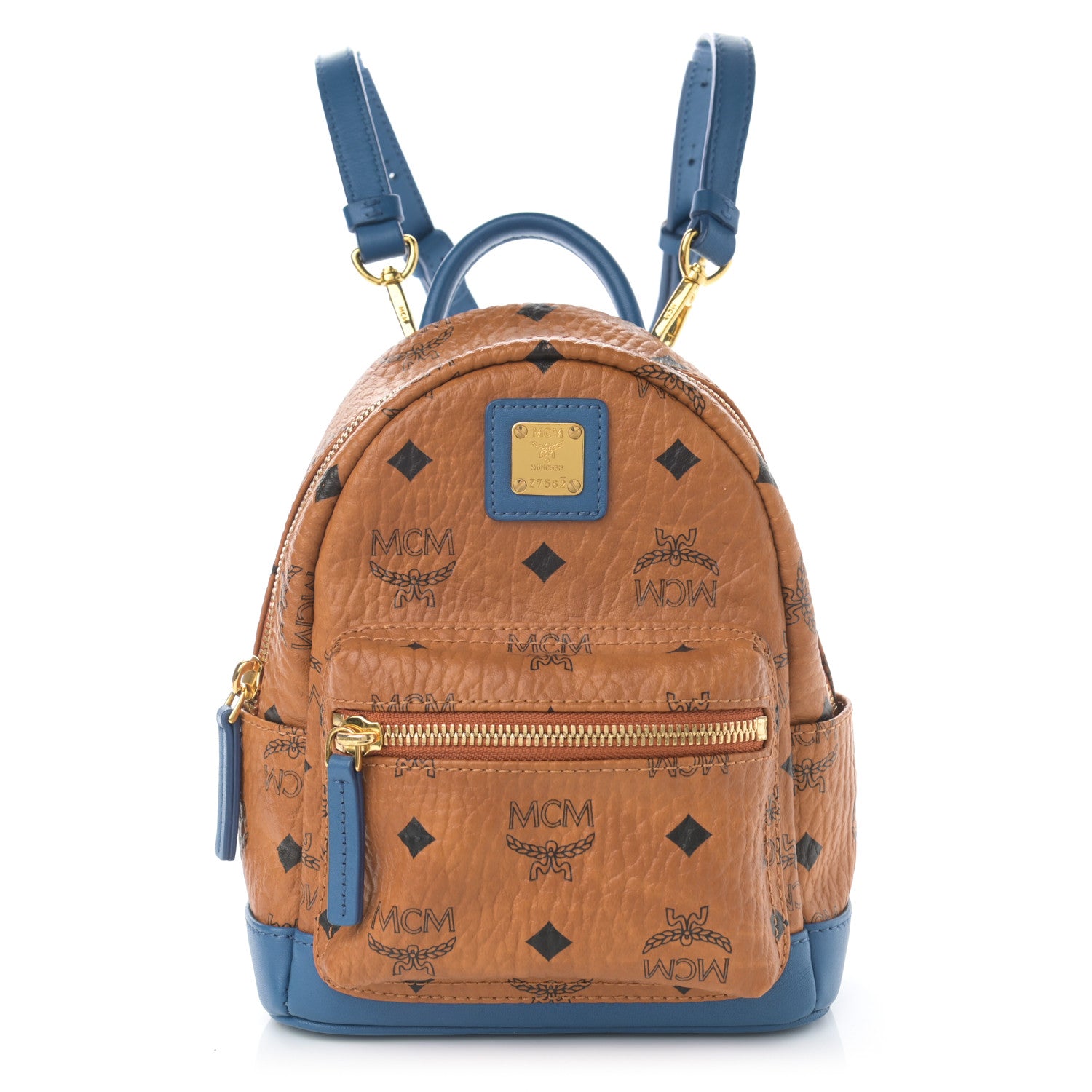 MCM Cognac Logo Print Backpack with Front Zip Pocket A #MCM50 Anniversary Spotlight: The Stark Backpack An  main image 2
