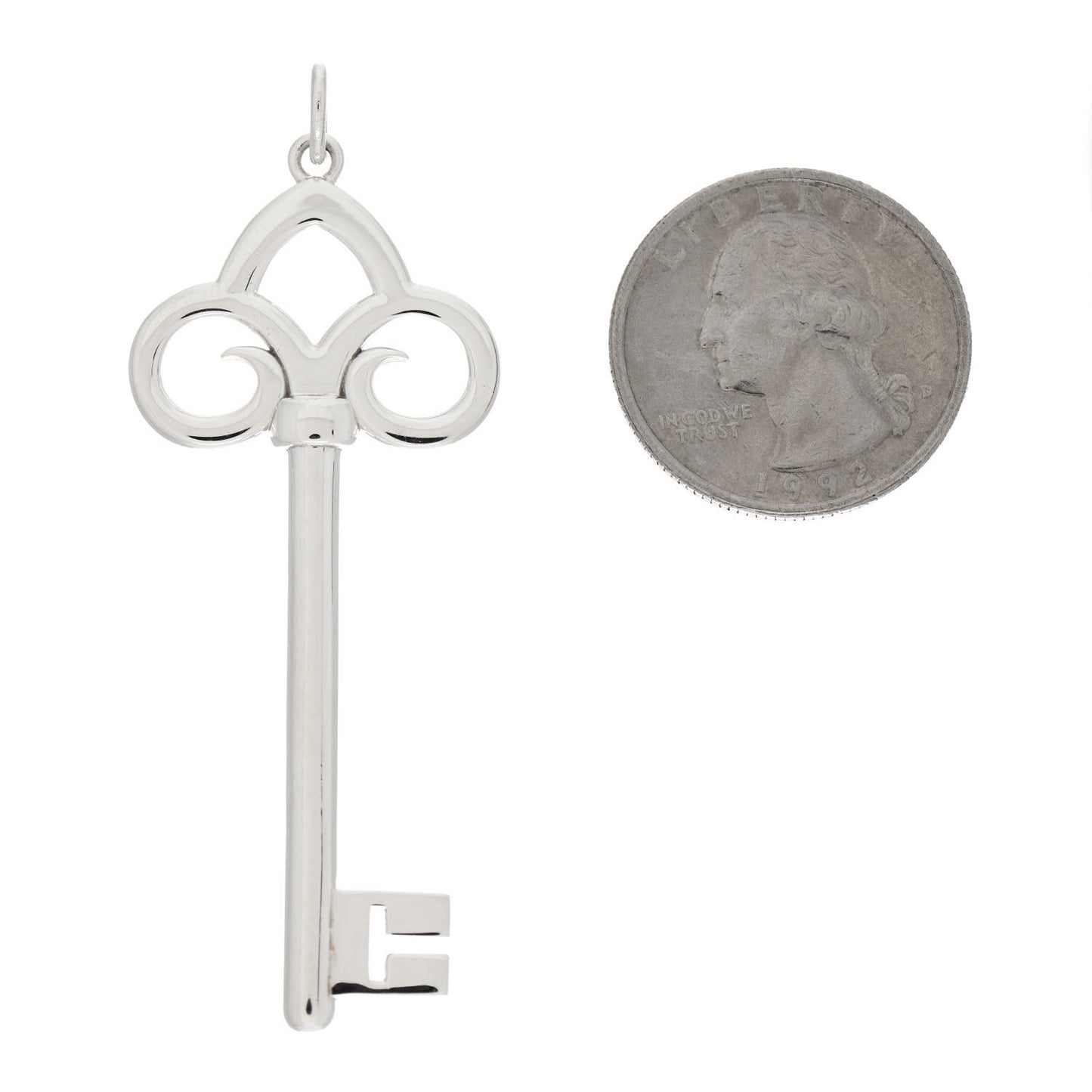 Sterling Silver Fleur De Lis Key Pendant
