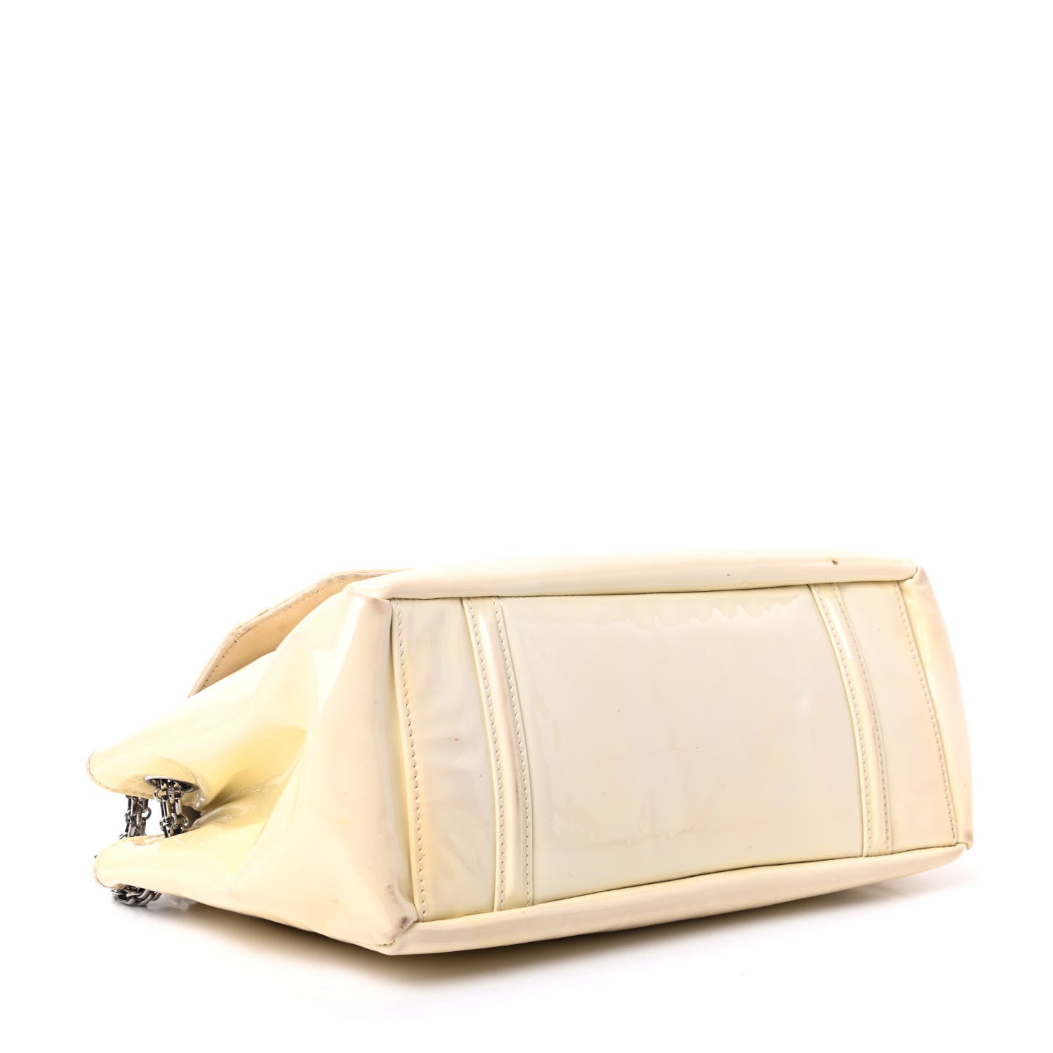 Chanel Patent Calfskin Mademoiselle Lock Bijoux Chain Flap Beige 4 of 12