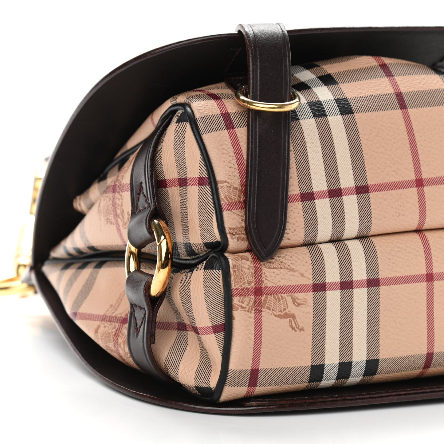 Haymarket Check Large Bridle Saddle Bag Dark Clove Brown