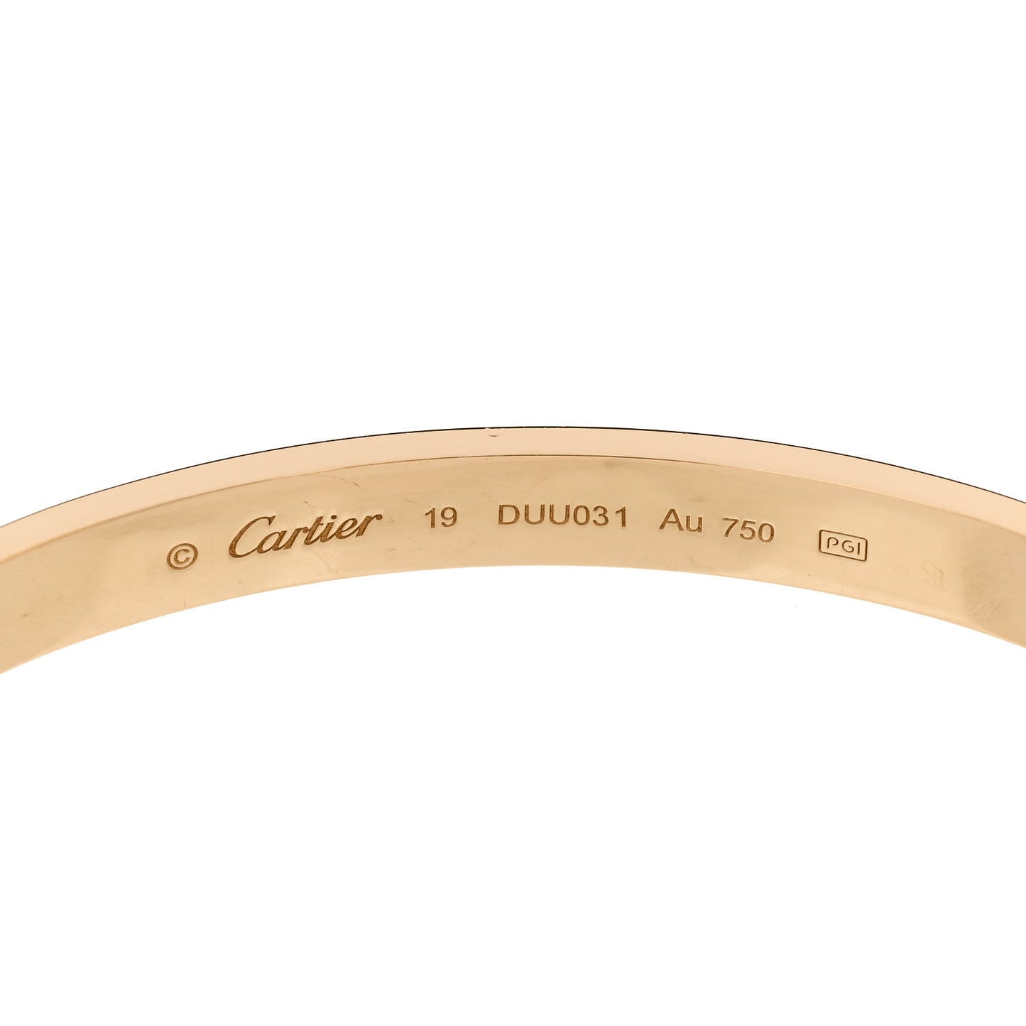 18K Yellow Gold LOVE Bracelet 19