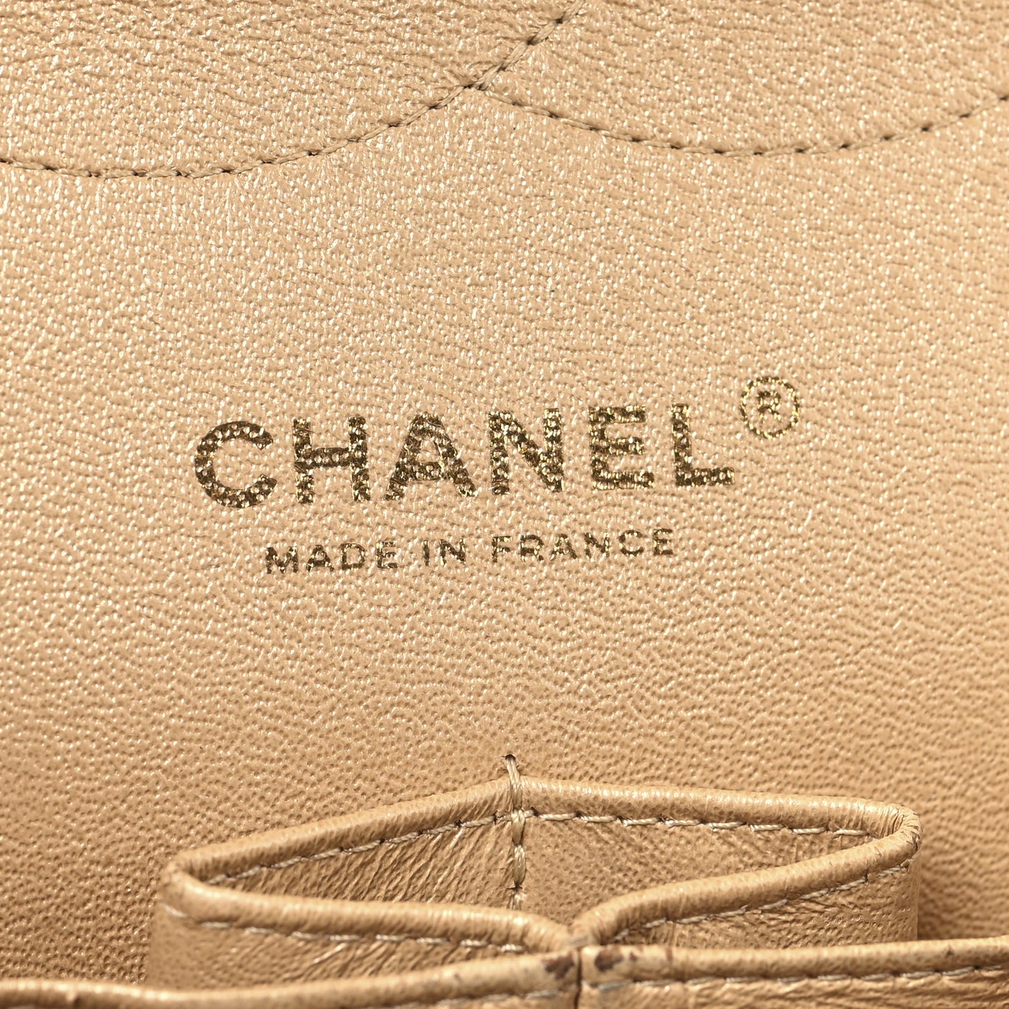 Iridescent Caviar Quilted Jumbo Double Flap Beige