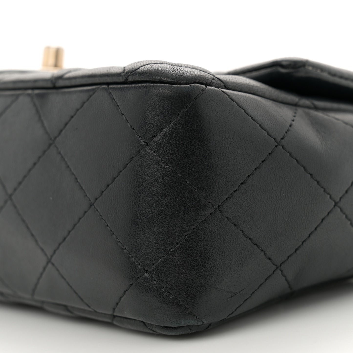 Lambskin Quilted Mini Rectangular Flap Black