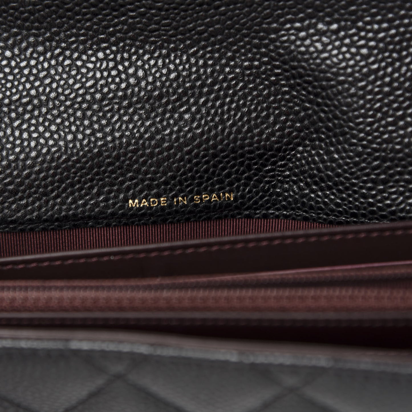 Caviar Quilted Large Gusset Flap Wallet Black