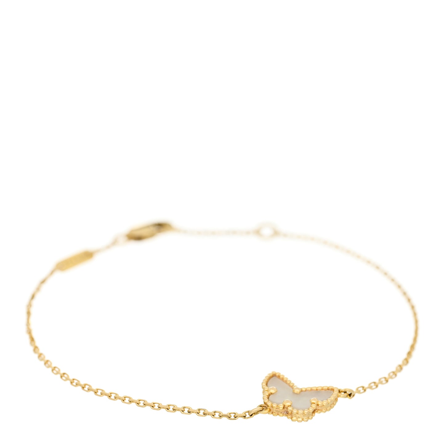 18K Yellow Gold Mother of Pearl Sweet Alhambra Butterfly Bracelet
