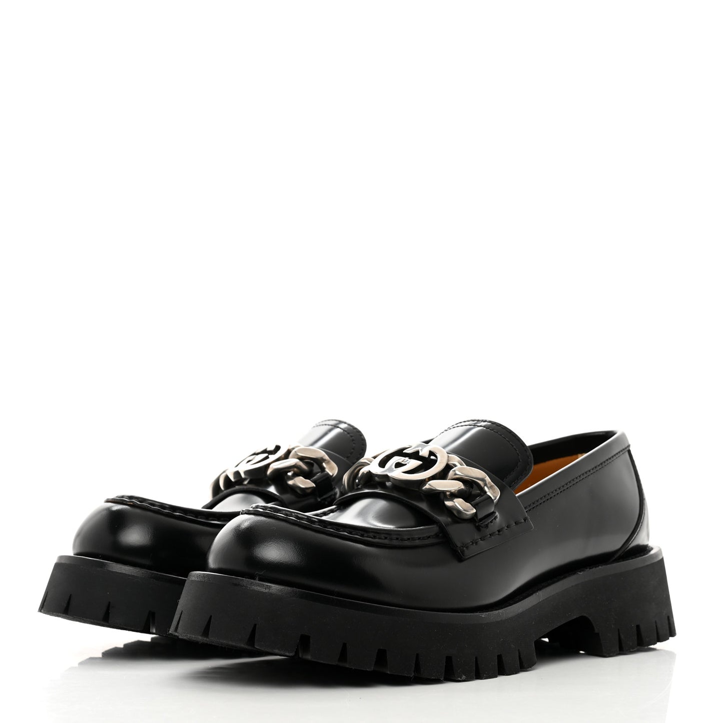 Cordovan Lux Womens Jeanne Platform Lug Sole 30/45mm Loafers 38 Black