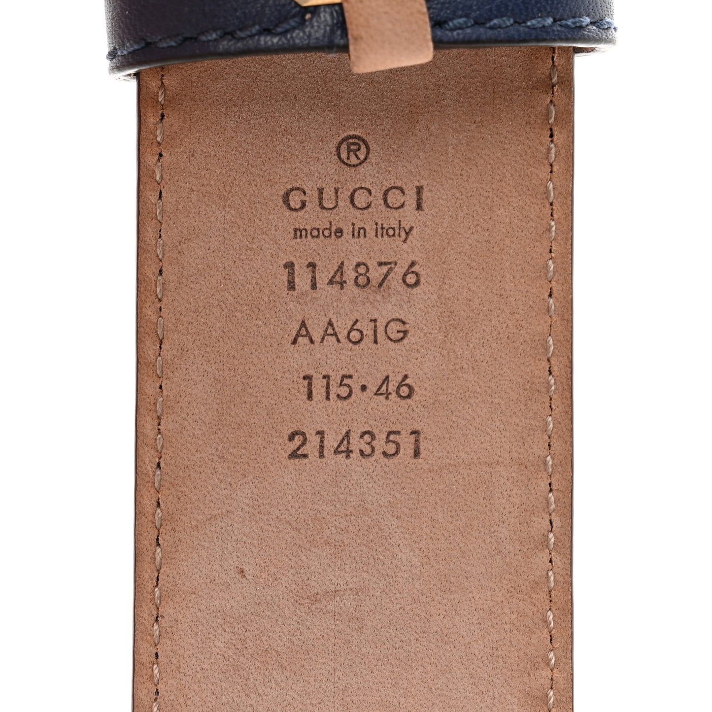 Guccissima Interlocking G Belt 115 46 Navy