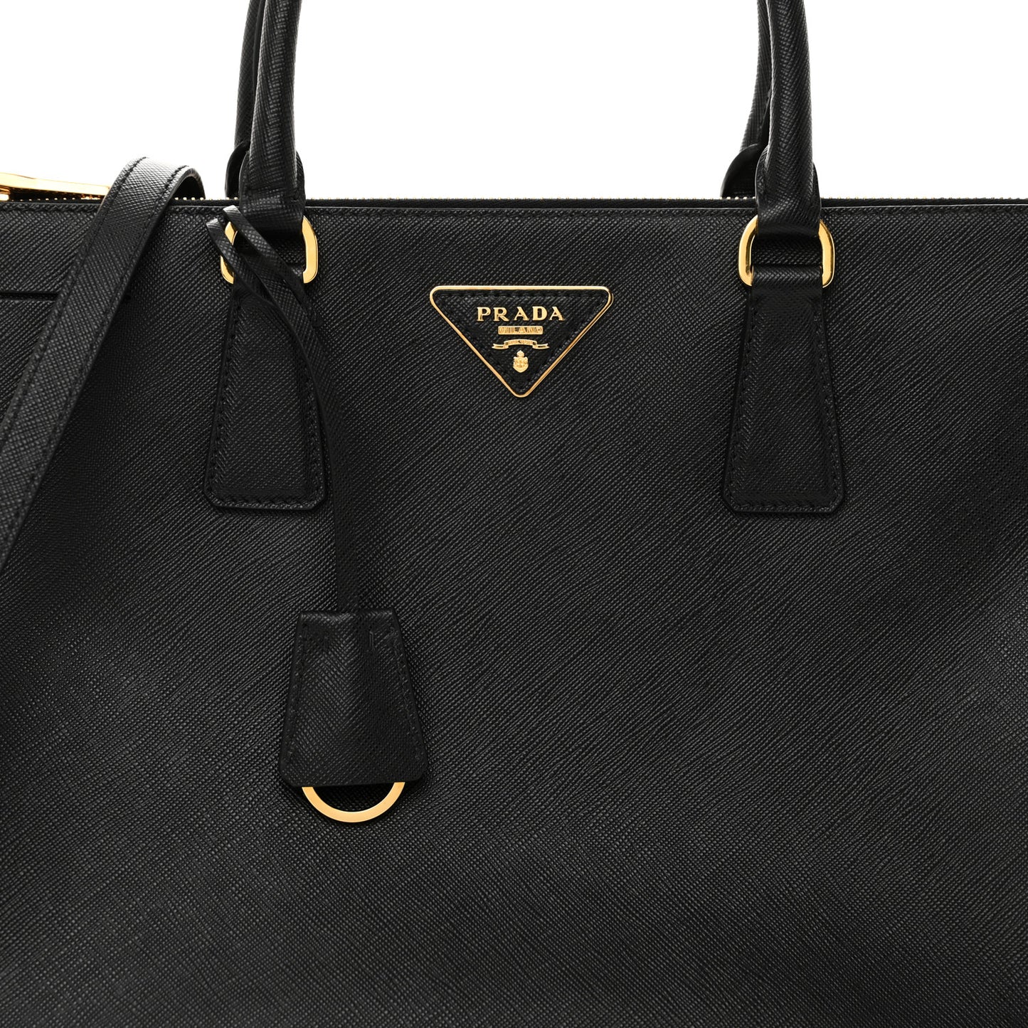 Saffiano Lux Large Galleria Double Zip Tote Black