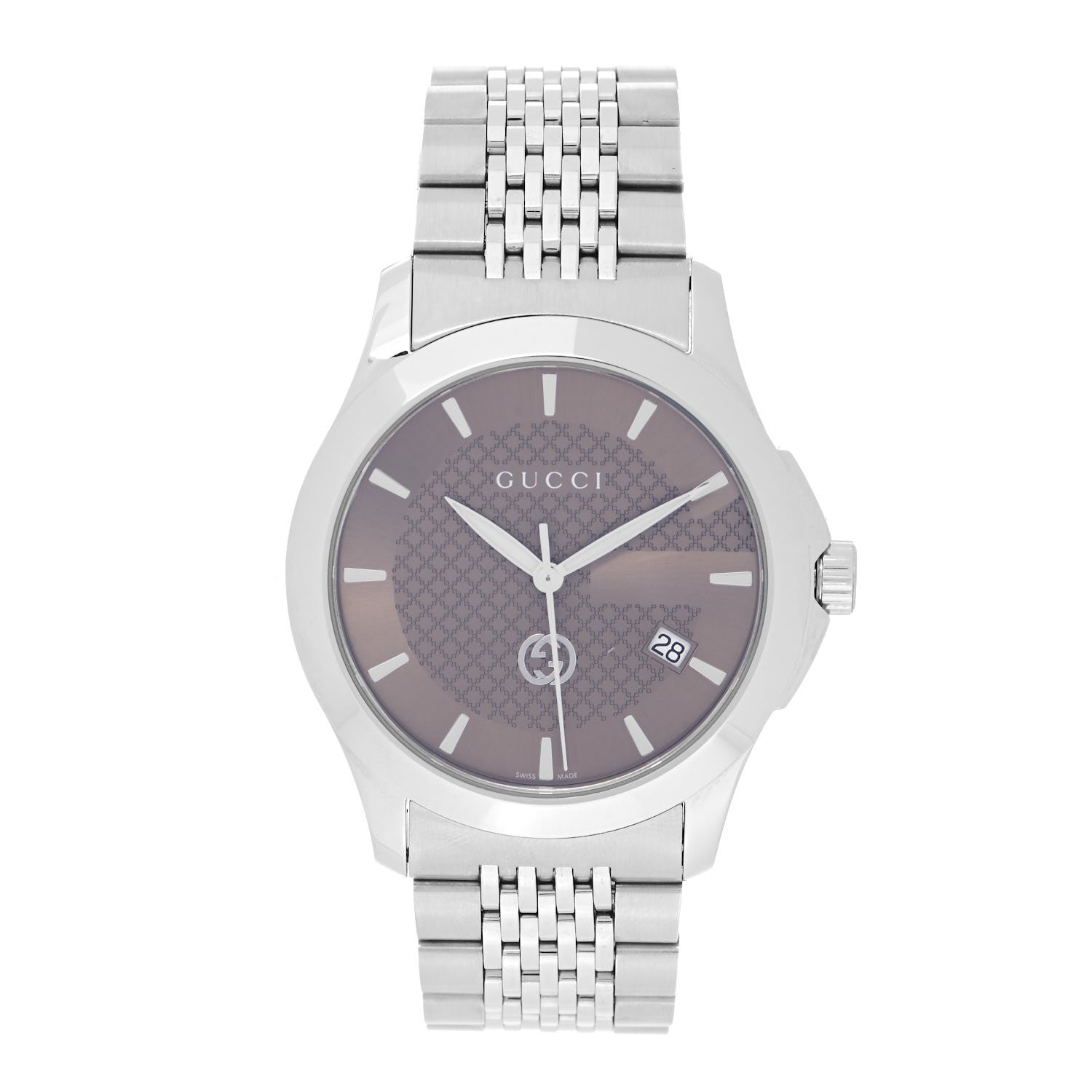 Gucci Stainless Steel 38mm G-Timeless Quartz Watch Brown 1 of 4
