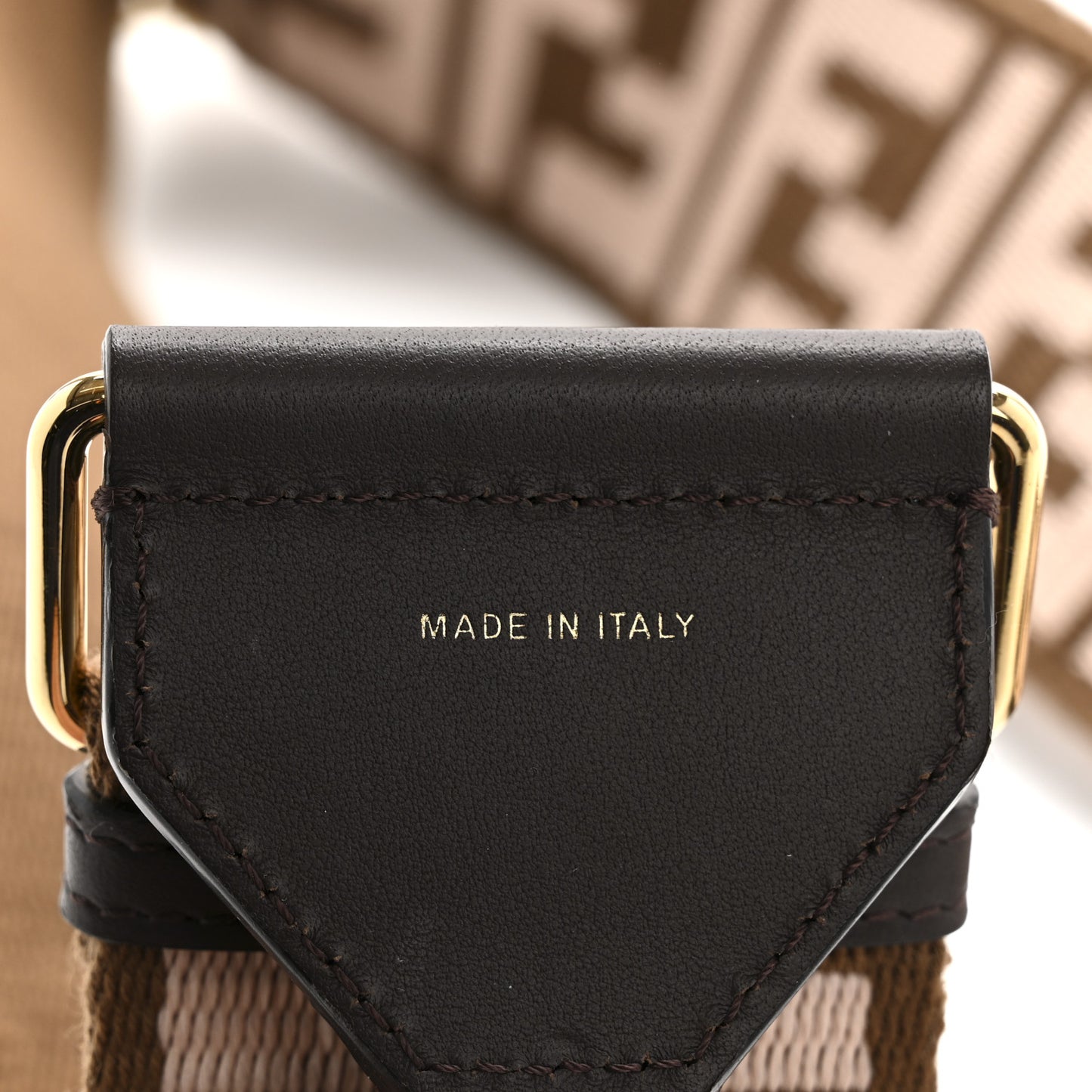 Ribbon Vitello Century FF 1974 Embroidered Adjustable Strap You Fango Rosa Confetto Chocolate