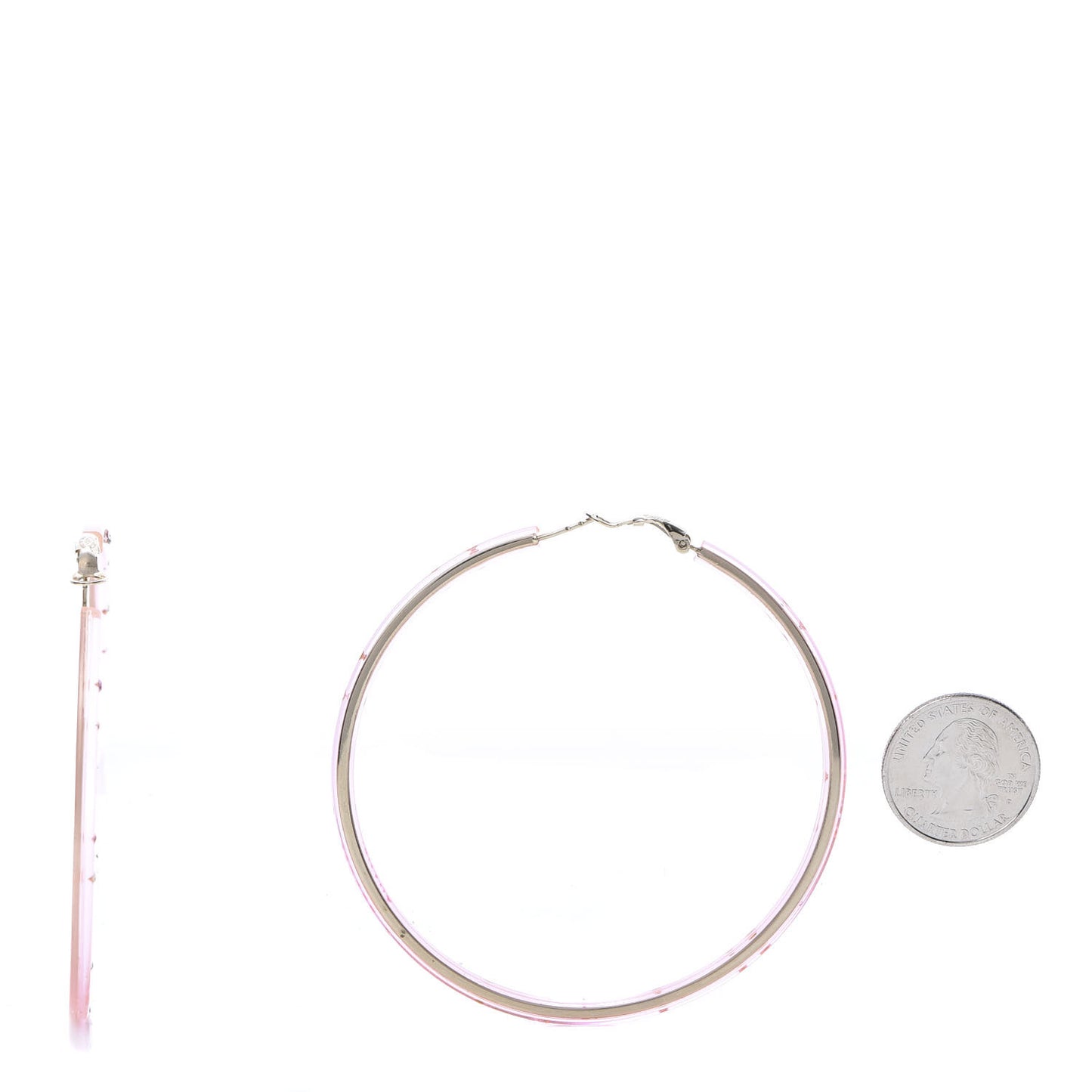 Crystal Hoop Earrings Pink Multicolor