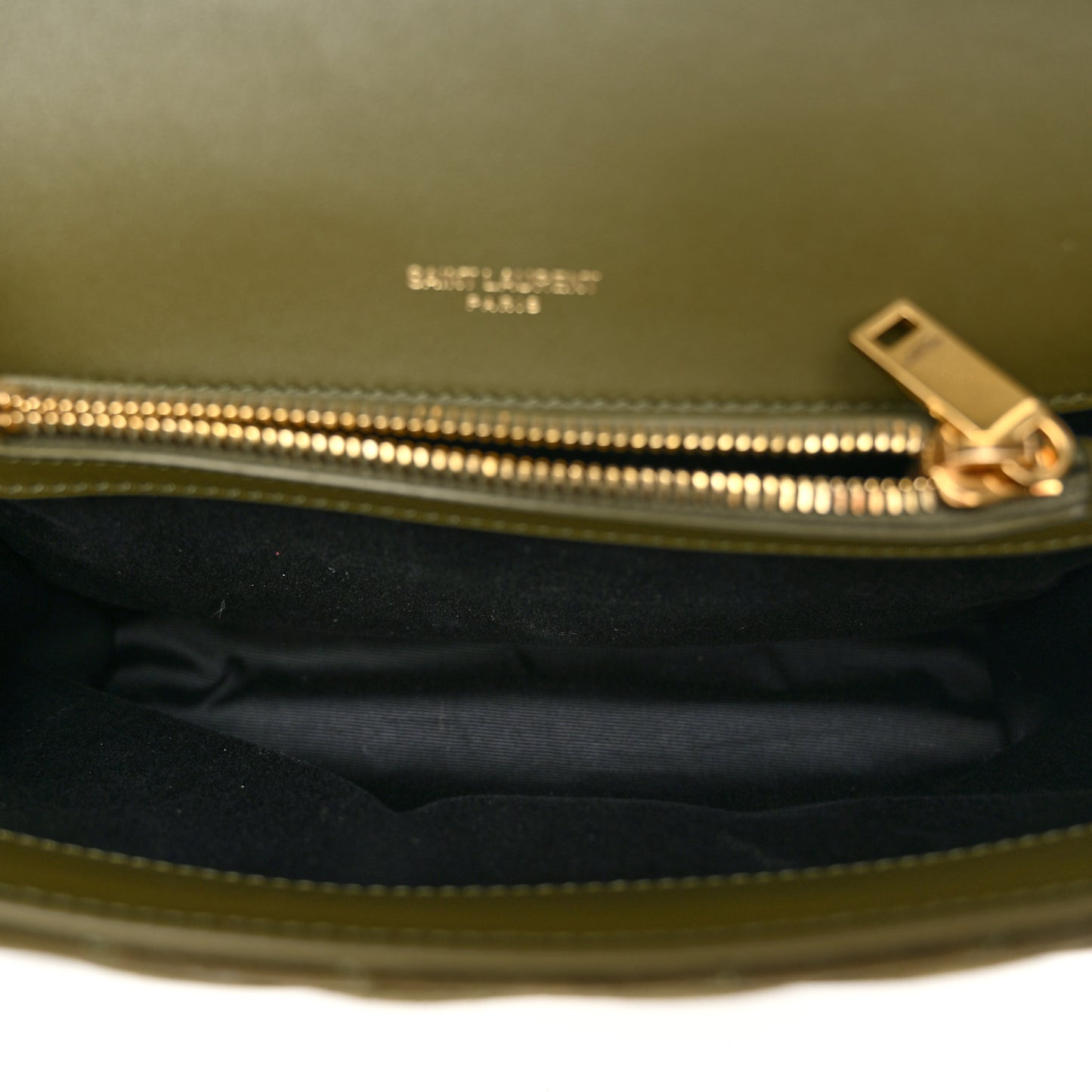 Suede Matelasse Chevron Monogram Medium College Bag Loden Green