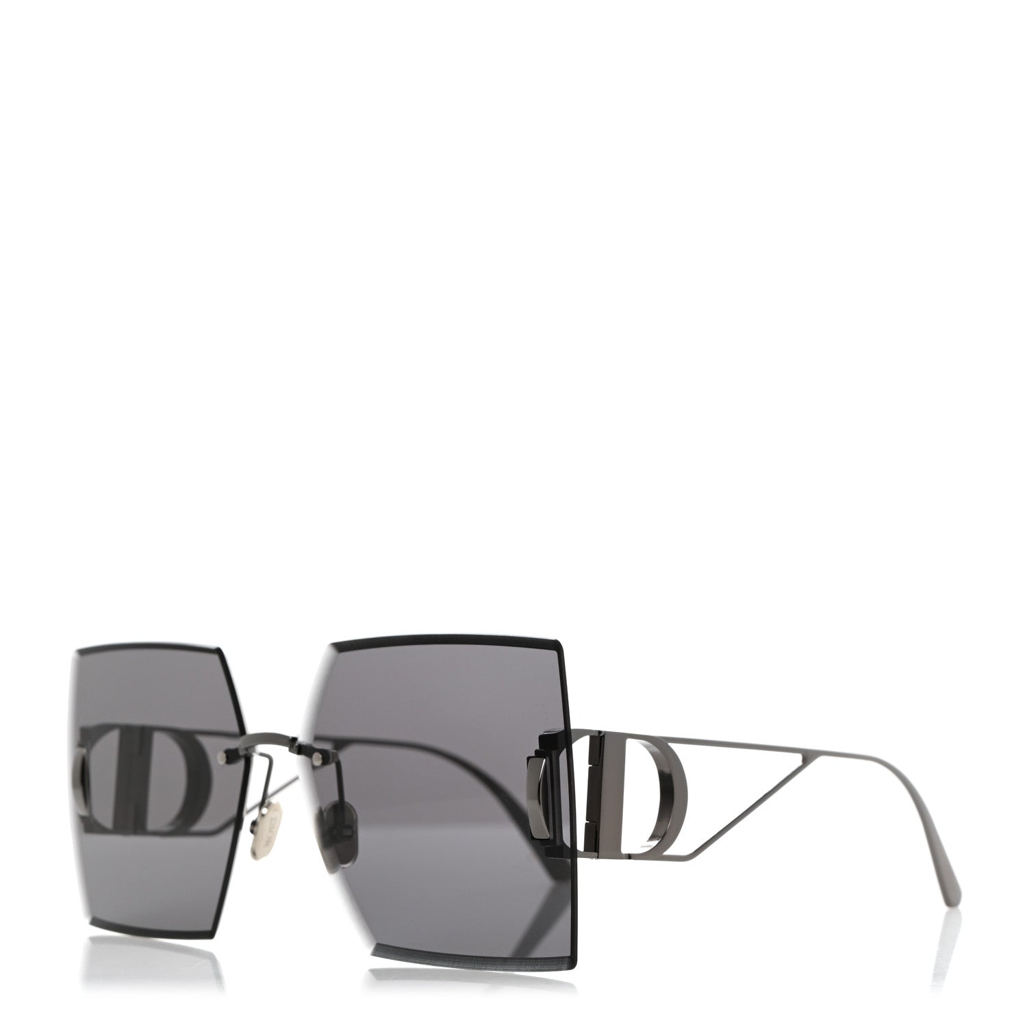 Christian Dior Square 30 Montaigne Sunglasses Shiny Gunmetal Smoke 1 of 7