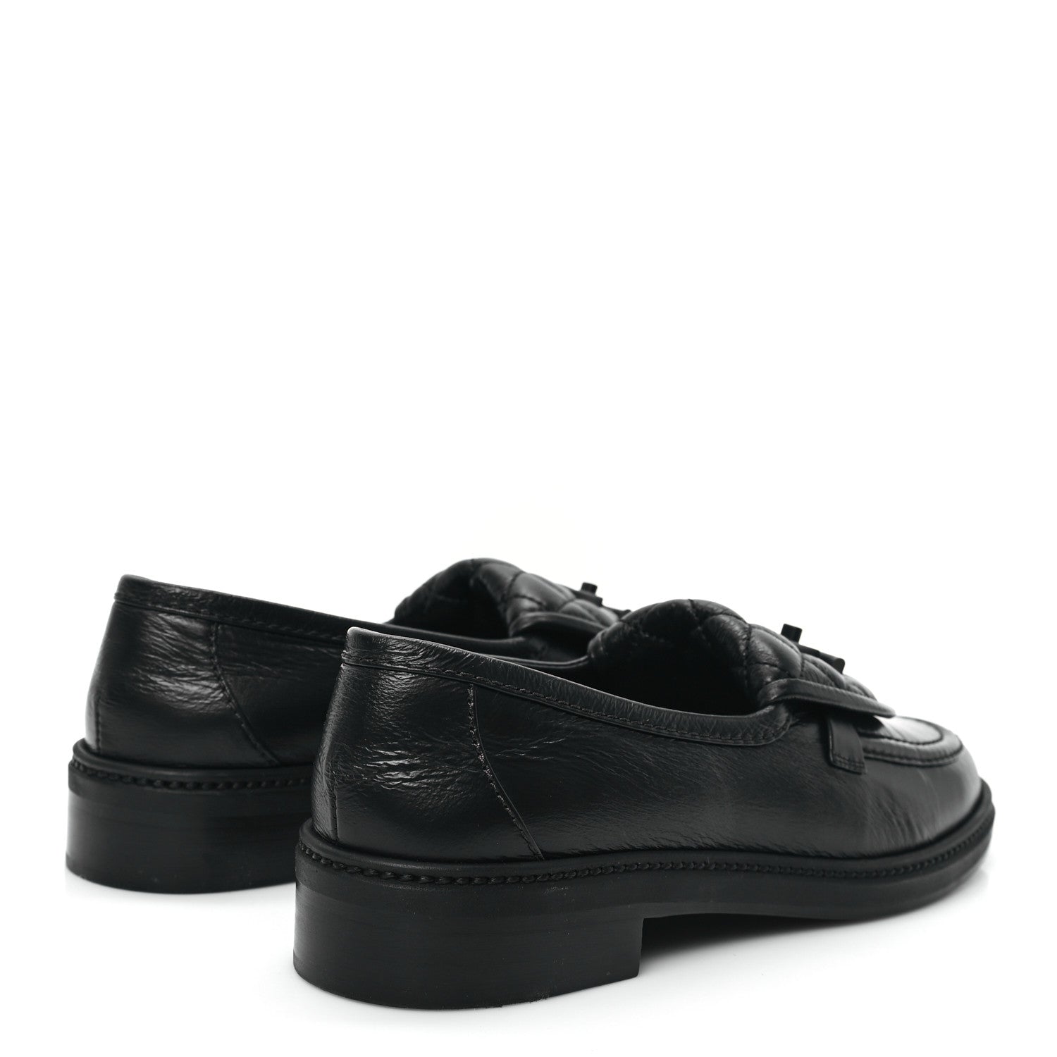 Chanel Crumpled Lambskin Quilted CC Turnlock Loafers 39 Black 4 of 9
