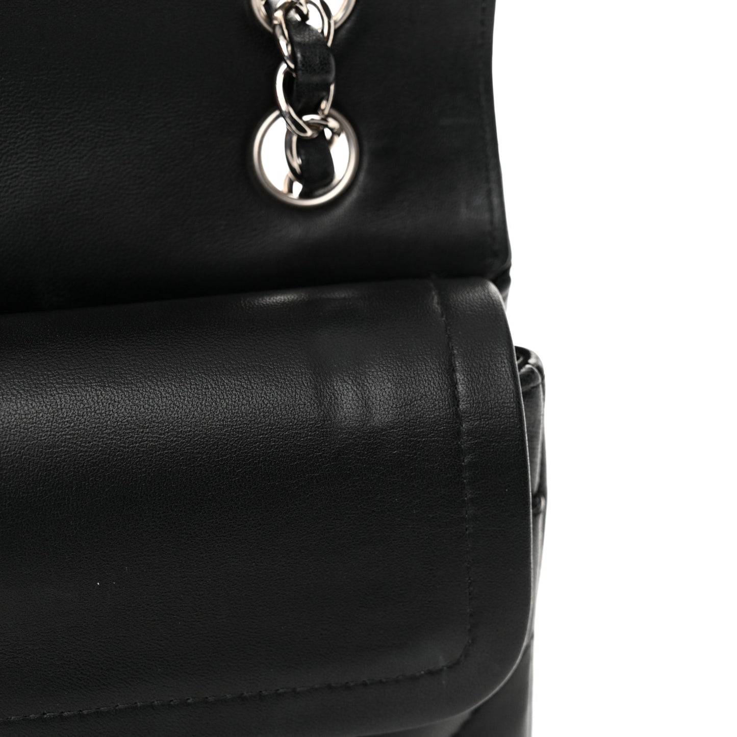 Lambskin Chevron Quilted Small Double Flap Black