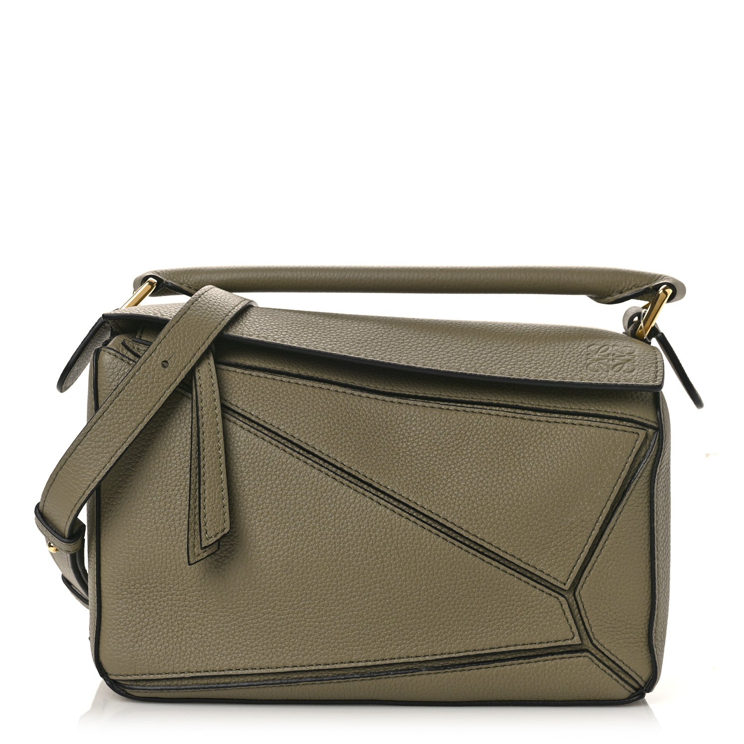 Loewe Calfskin Small Puzzle Bag Artichoke Green 1355064 – FASHIONPHILE