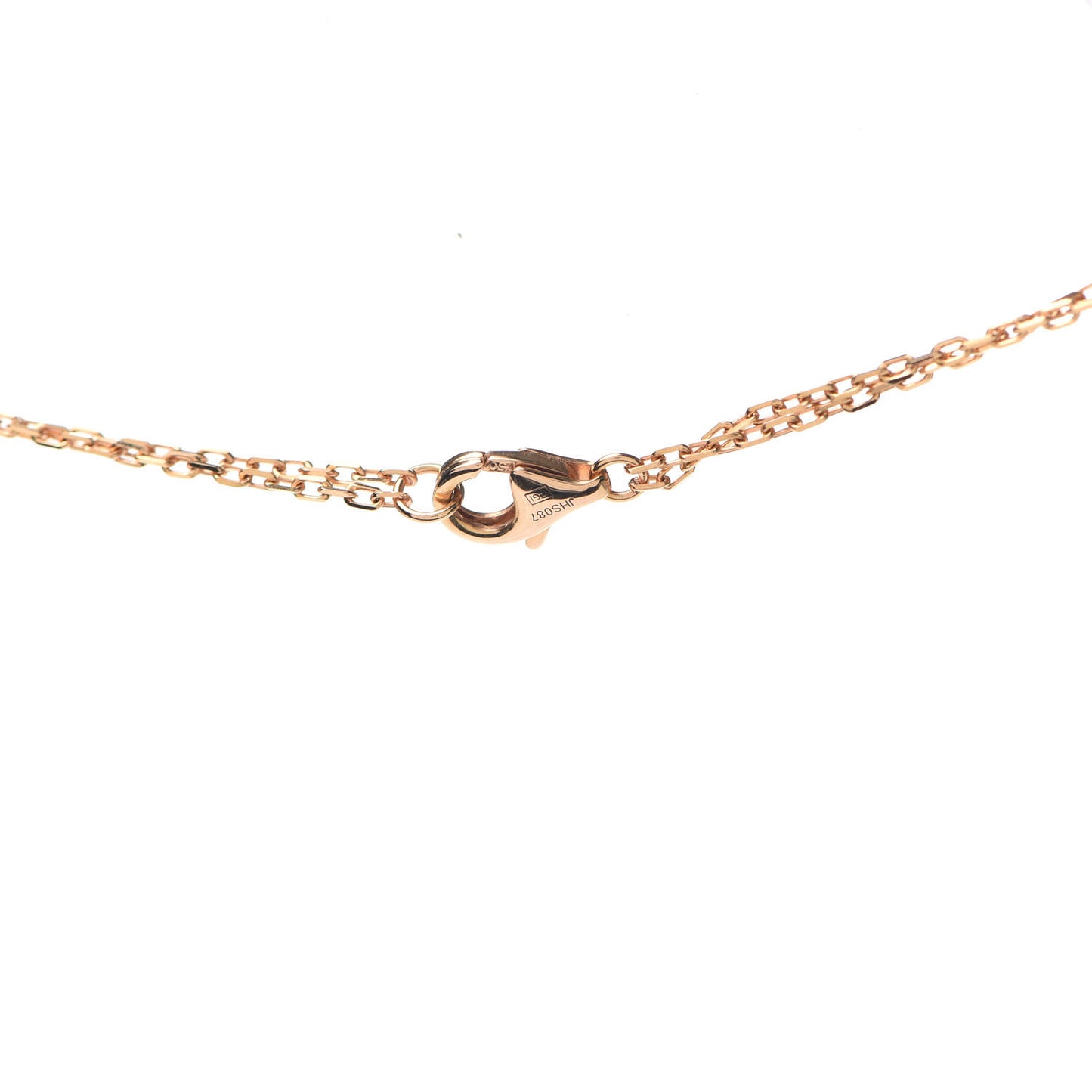 18K Pink Gold 2 Diamond LOVE Necklace