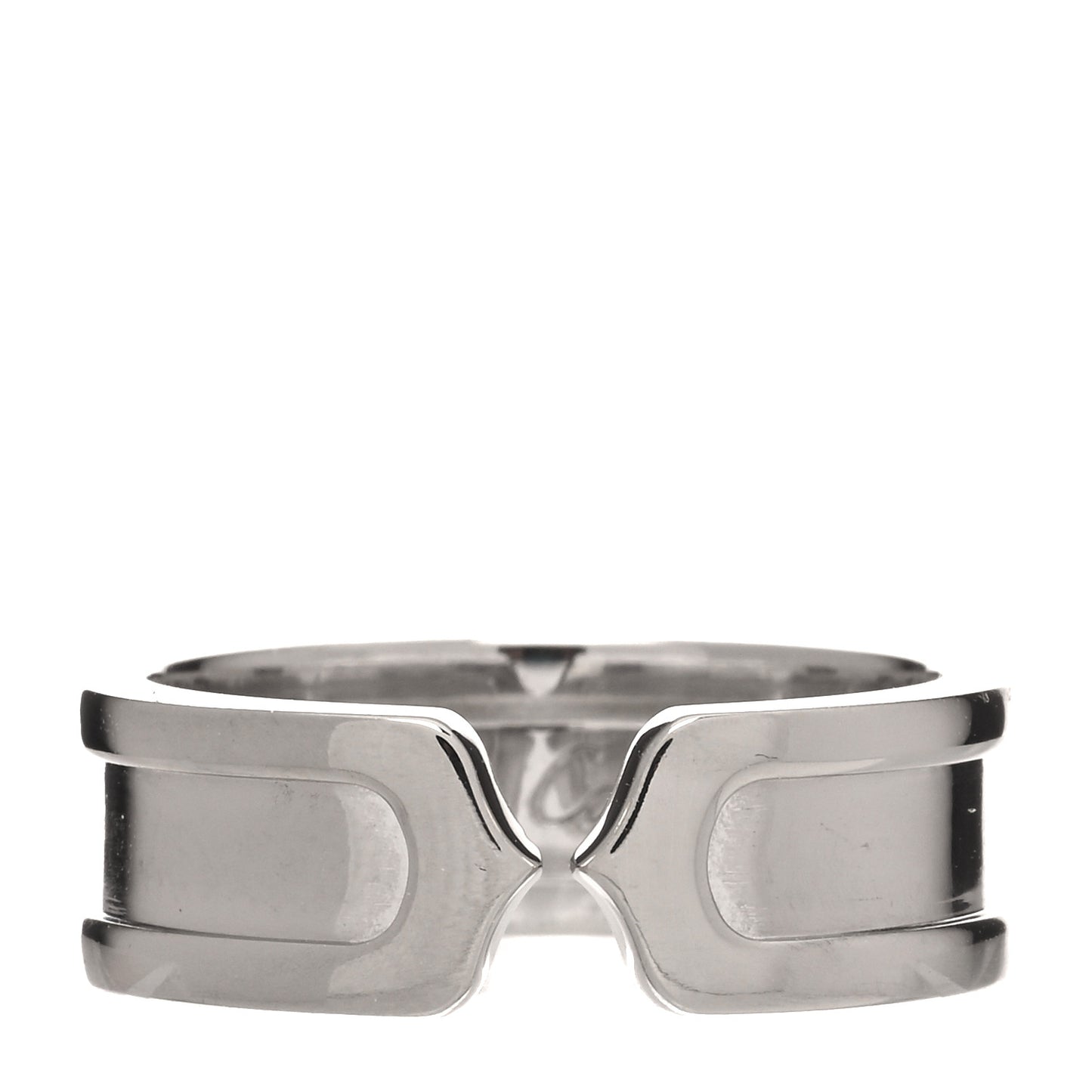 18K White Gold 6.5mm C De Cartier Ring 52 6
