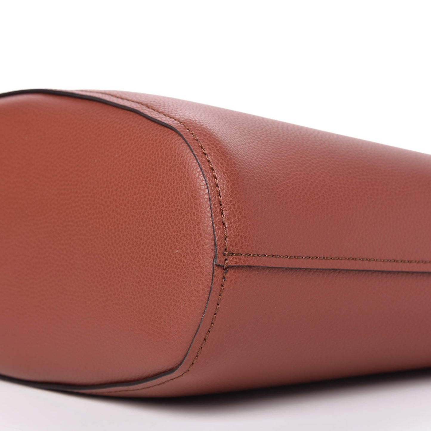 Smooth Grained Calfskin Medium Aby Tote Sepia Brown