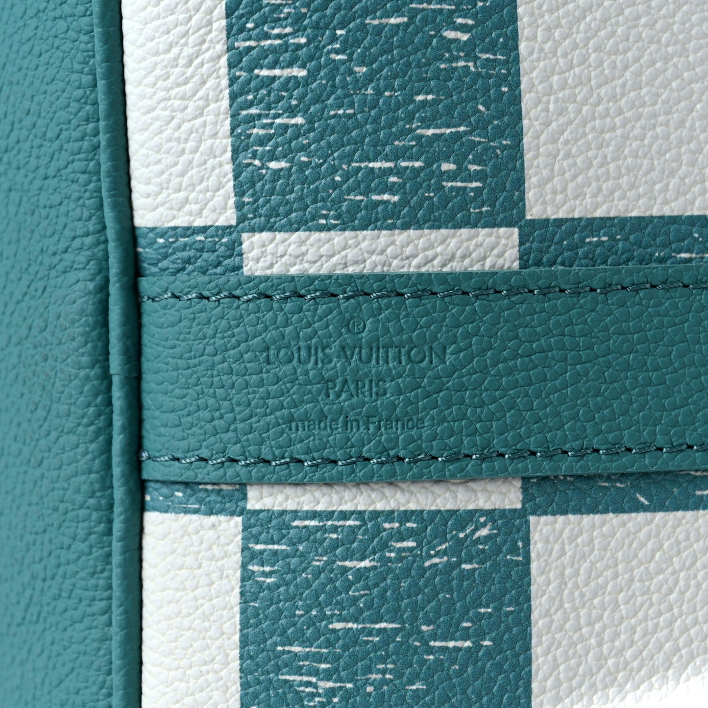 Calfskin Damier Keepall Bandouliere 45 Teal