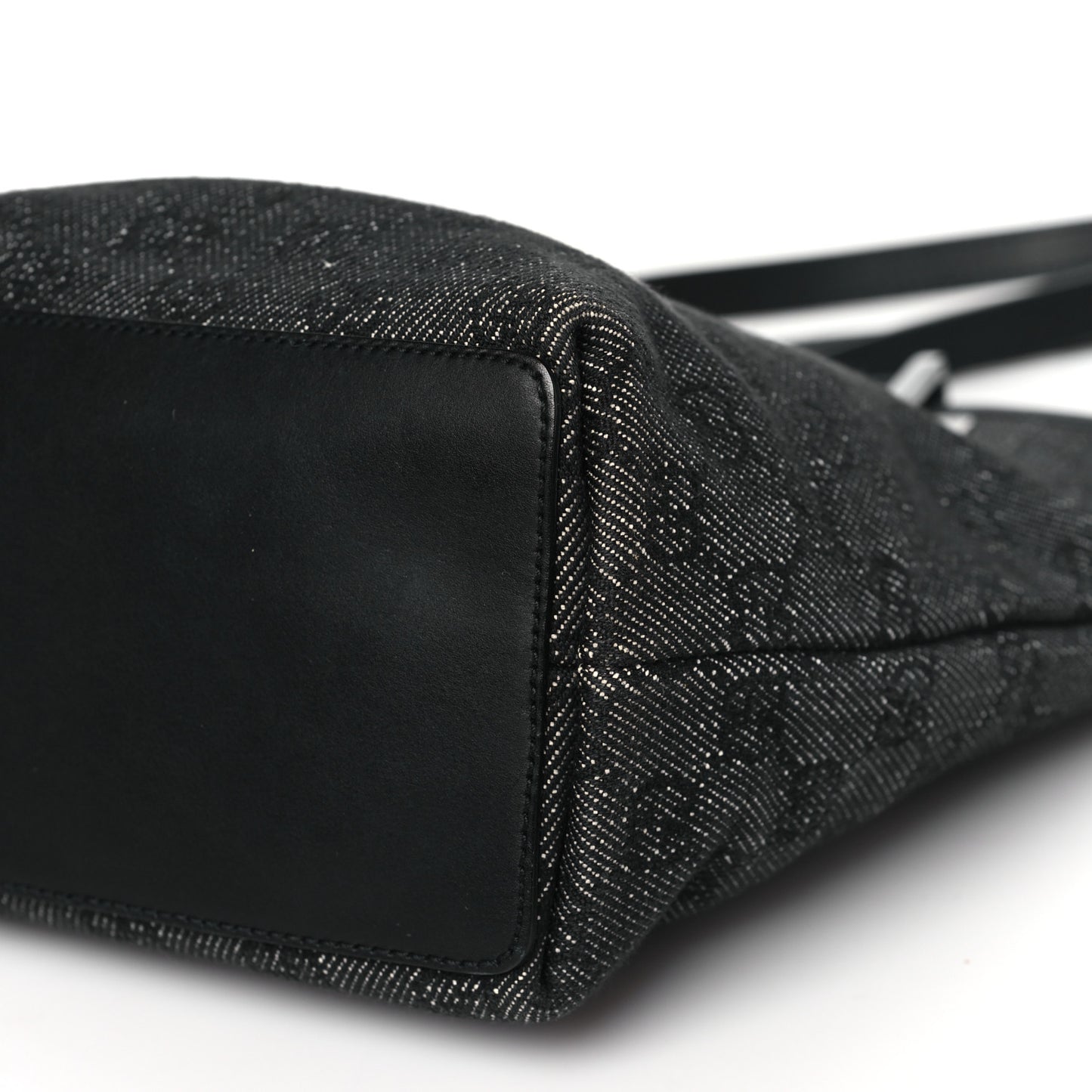 Denim Monogram Small Bucket Tote Black