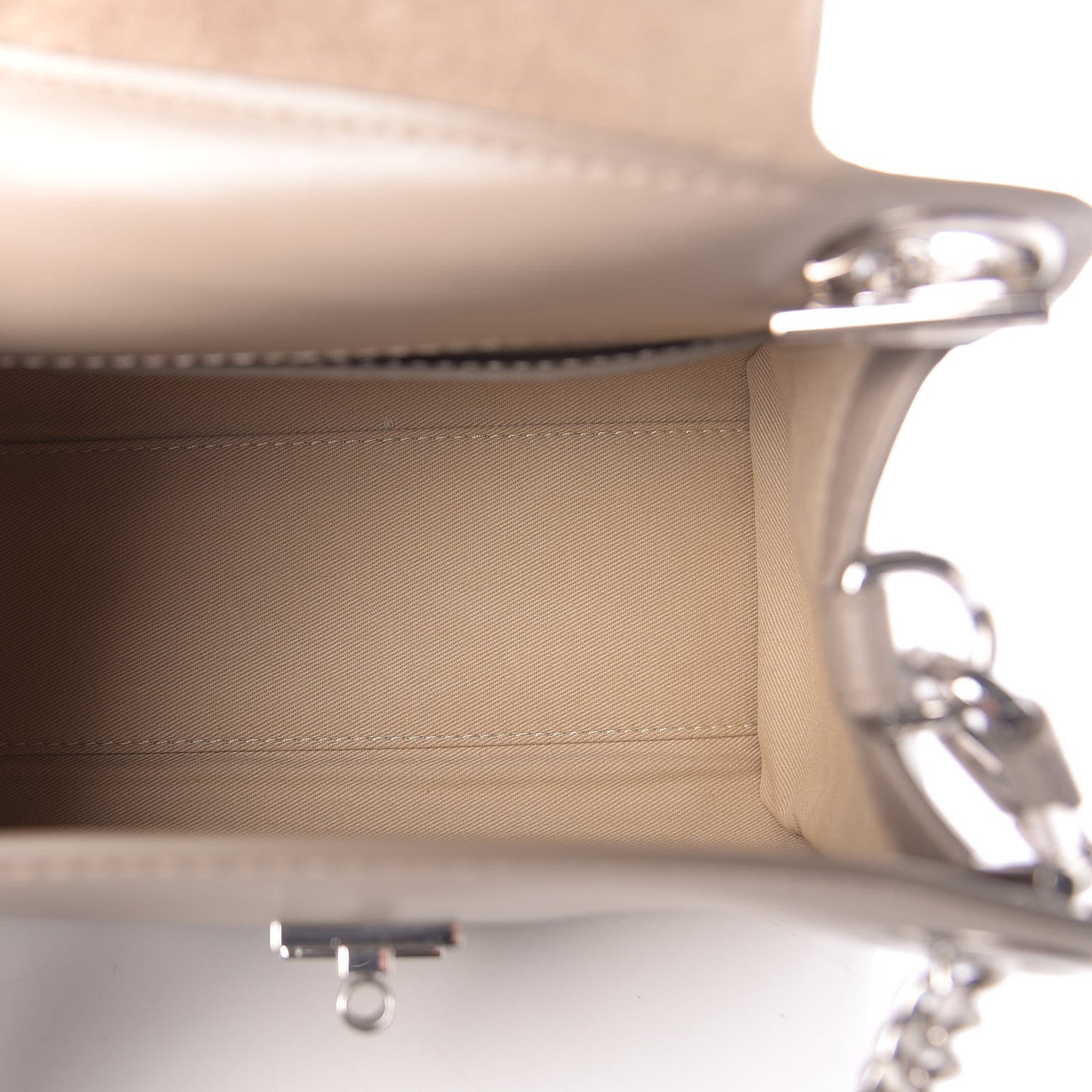 Shiny Calfskin Mini Annie Shoulder Bag Motty Grey