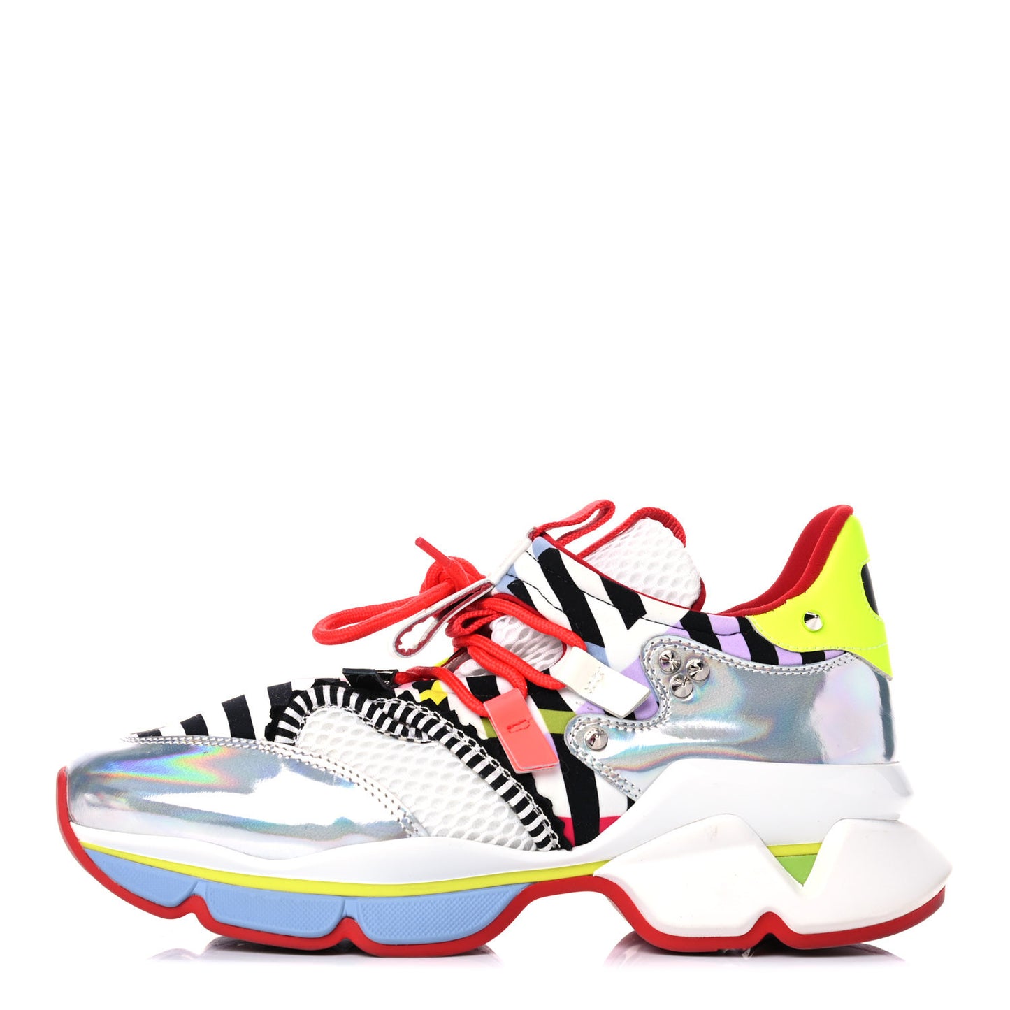 Neoprene Specchio Laser Donna Red Runner Spike Flat Sneaker 37.5 Multicolor