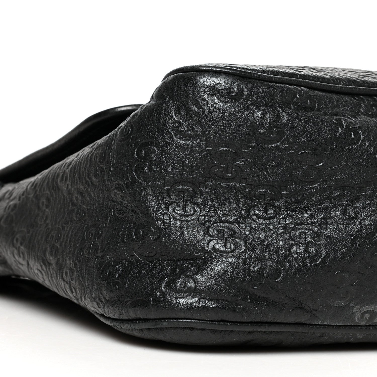 Gucci Guccissima Medium Flap Messenger Bag Black 9 of 13