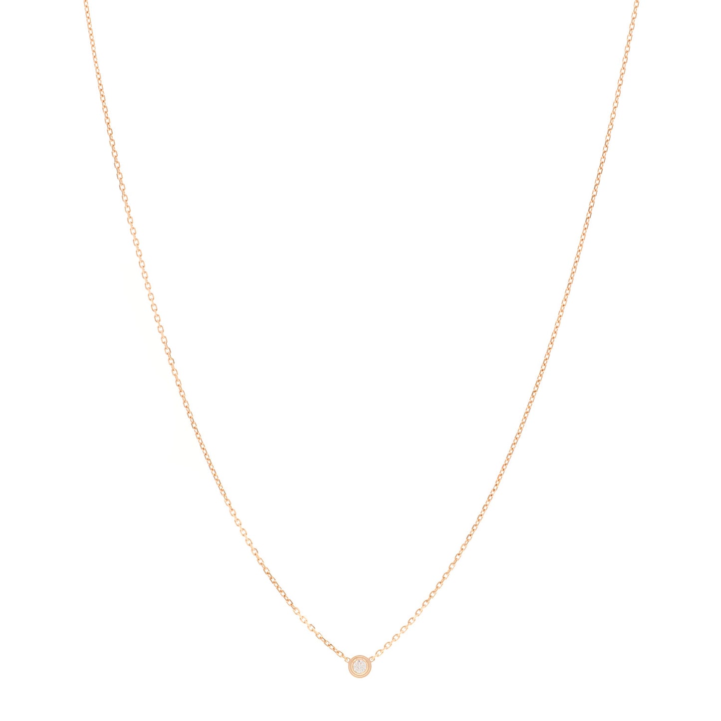 18K Pink Gold Diamond XS D'Amour Pendant Necklace