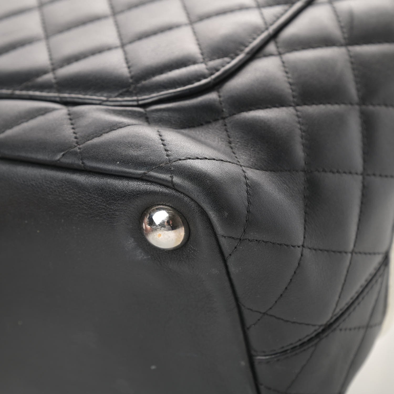 Chanel Calfskin Quilted Large Cambon Tote Black White 11 of 18
