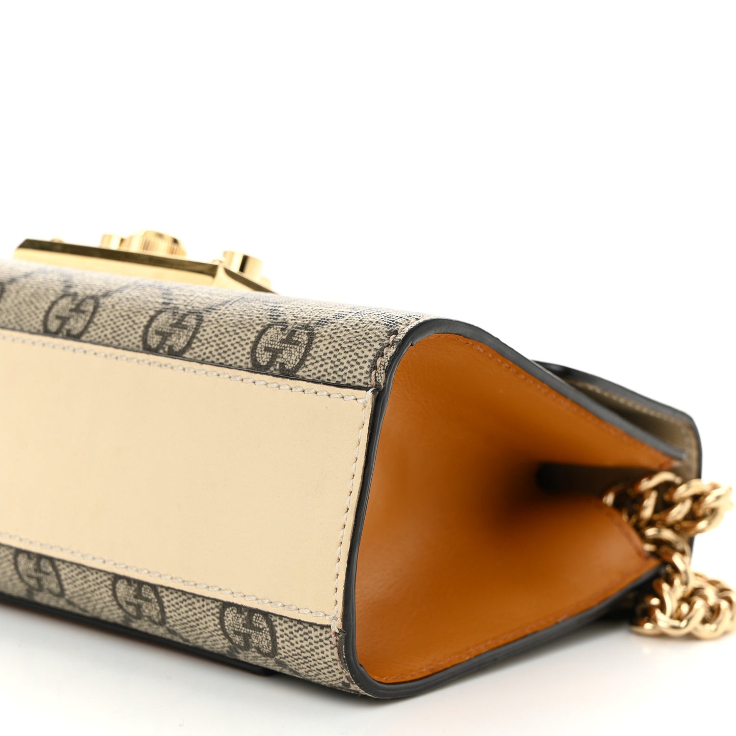 GG Supreme Monogram Calfskin Small Padlock Shoulder Bag Beige Mystic White Sun Oil